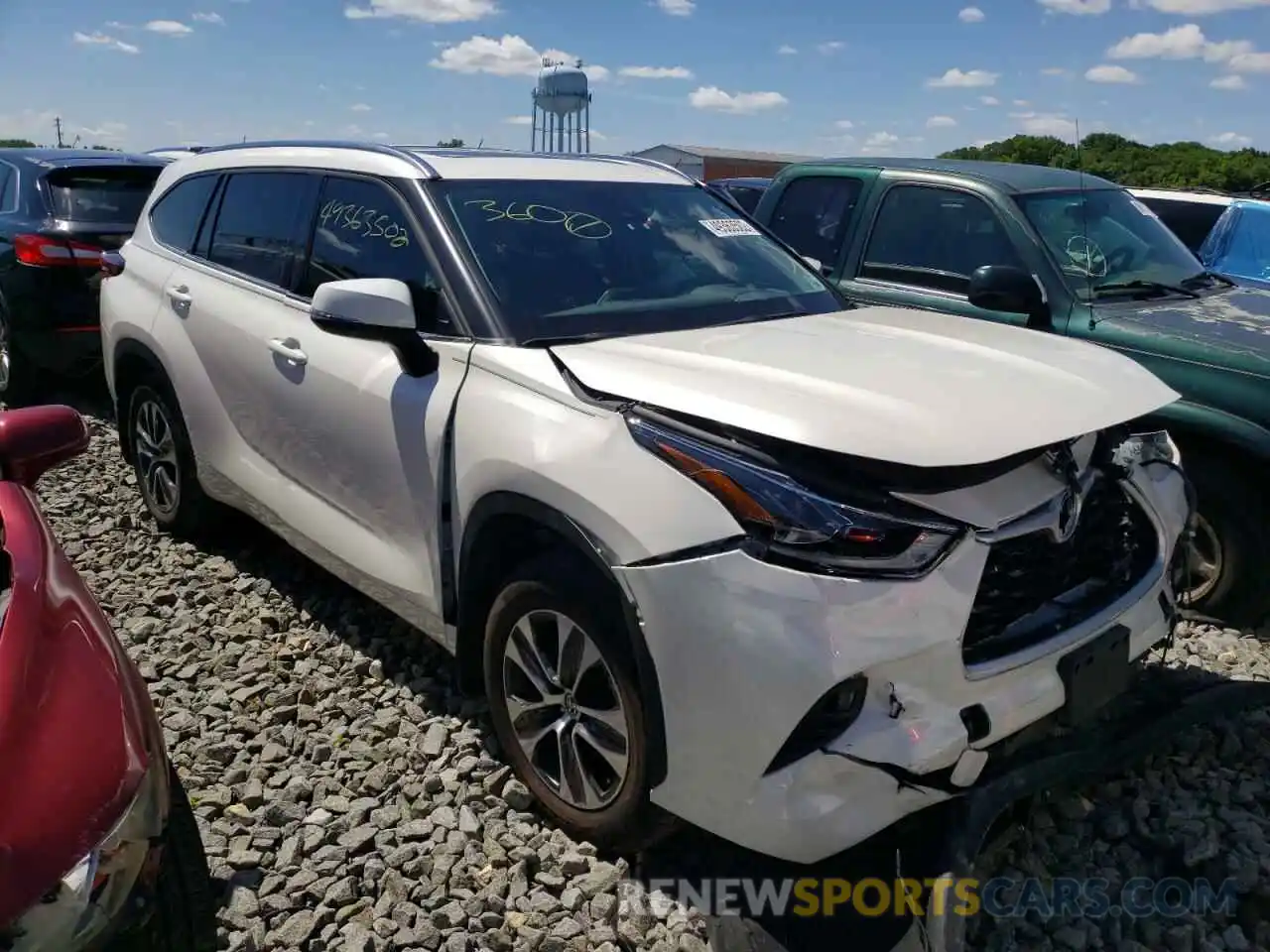 1 Photograph of a damaged car 5TDGZRBH5MS536229 TOYOTA HIGHLANDER 2021