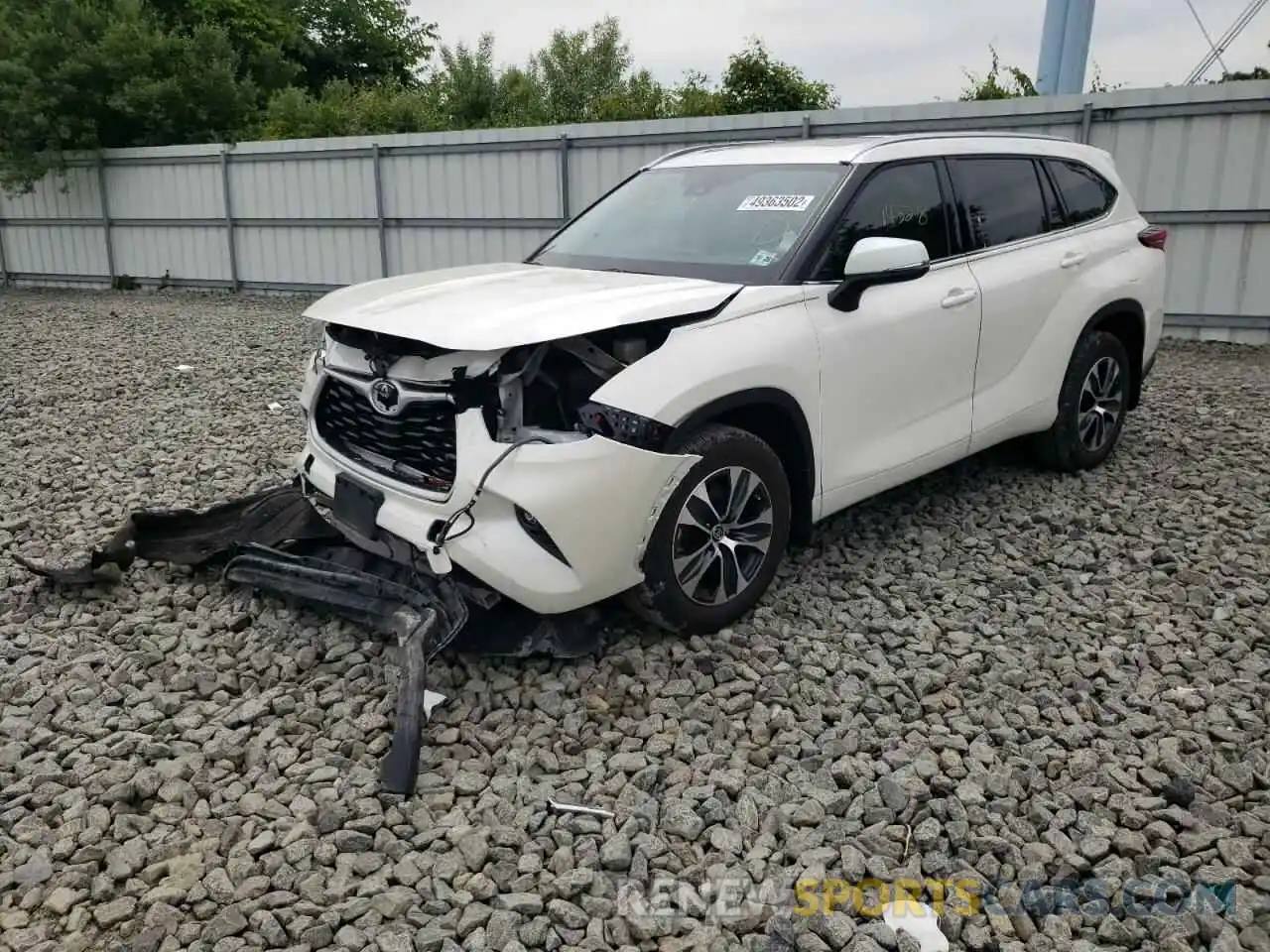 2 Photograph of a damaged car 5TDGZRBH5MS536229 TOYOTA HIGHLANDER 2021