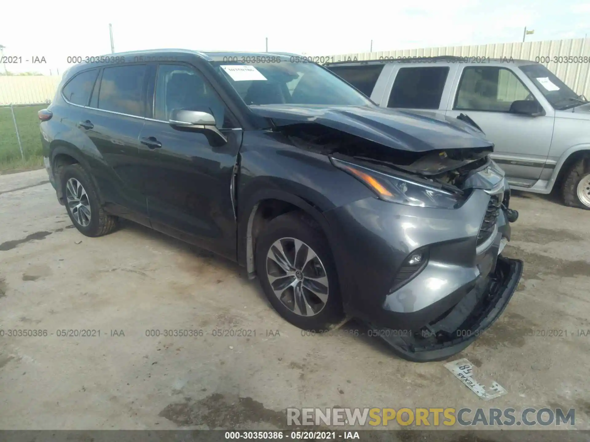 1 Photograph of a damaged car 5TDGZRBH6MS067992 TOYOTA HIGHLANDER 2021