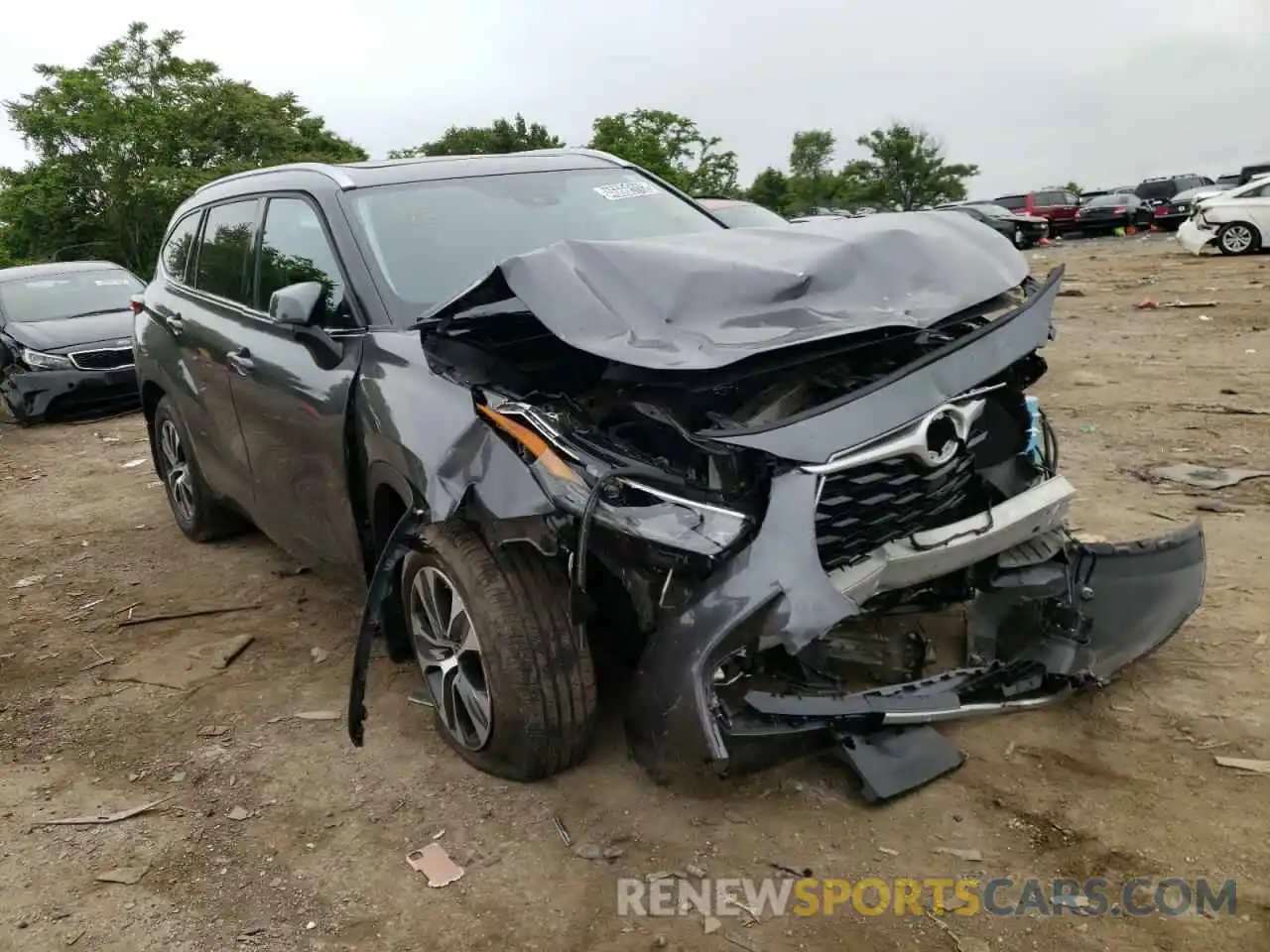 1 Photograph of a damaged car 5TDGZRBH6MS100778 TOYOTA HIGHLANDER 2021