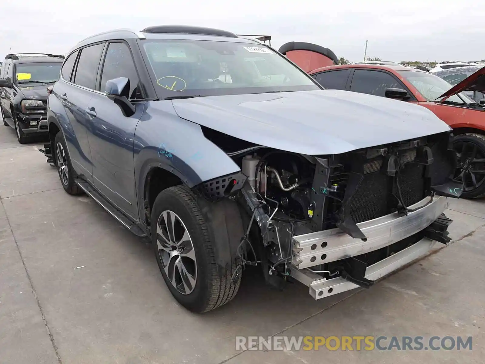 1 Photograph of a damaged car 5TDGZRBH7MS100000 TOYOTA HIGHLANDER 2021