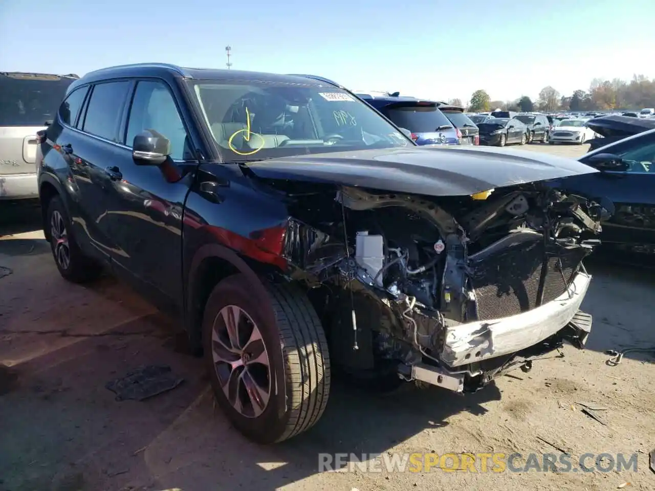 1 Photograph of a damaged car 5TDGZRBH7MS531324 TOYOTA HIGHLANDER 2021