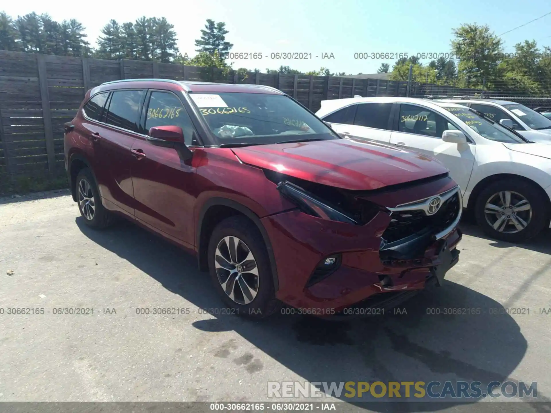 1 Photograph of a damaged car 5TDGZRBH8MS535835 TOYOTA HIGHLANDER 2021