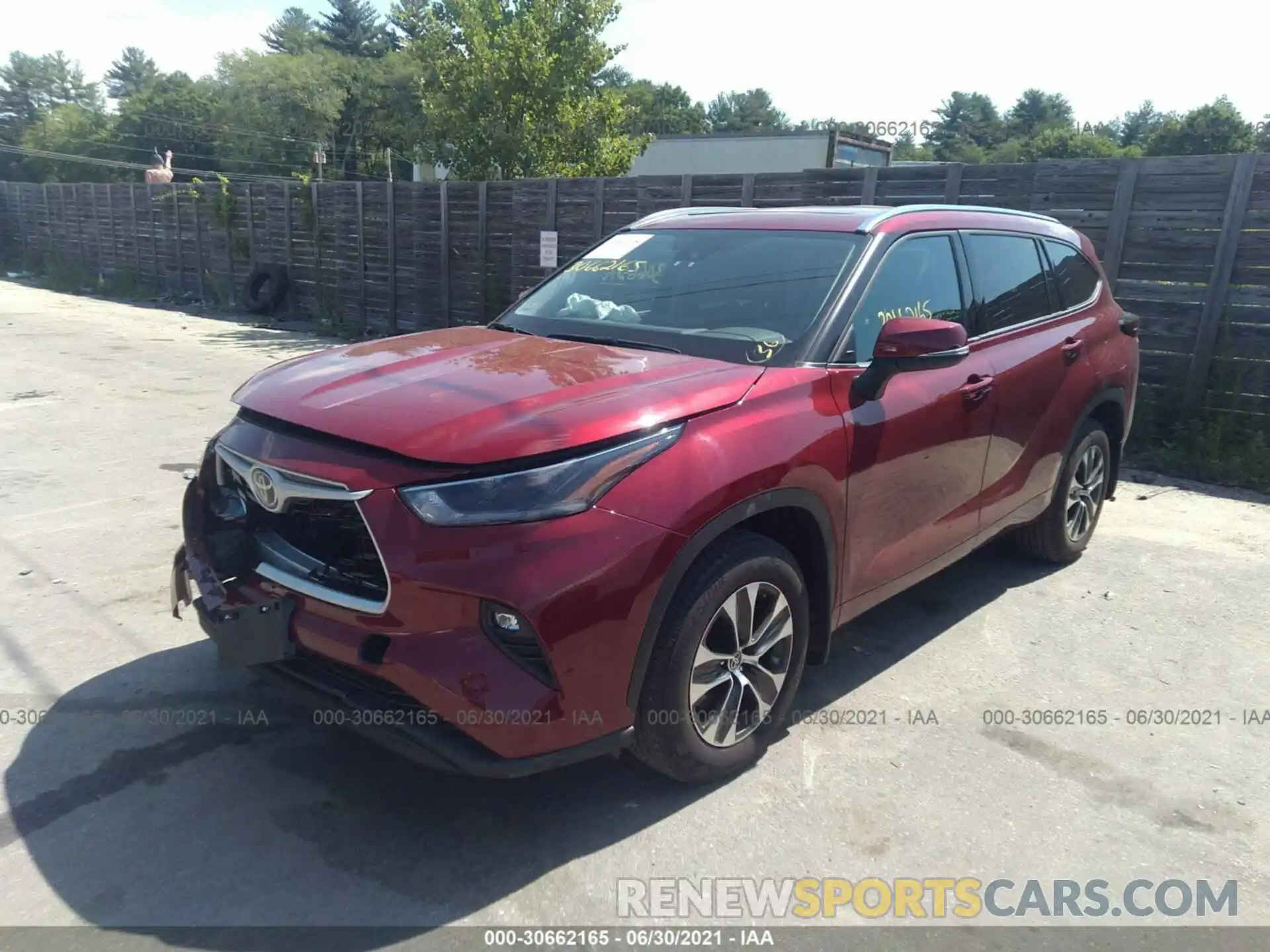 2 Photograph of a damaged car 5TDGZRBH8MS535835 TOYOTA HIGHLANDER 2021