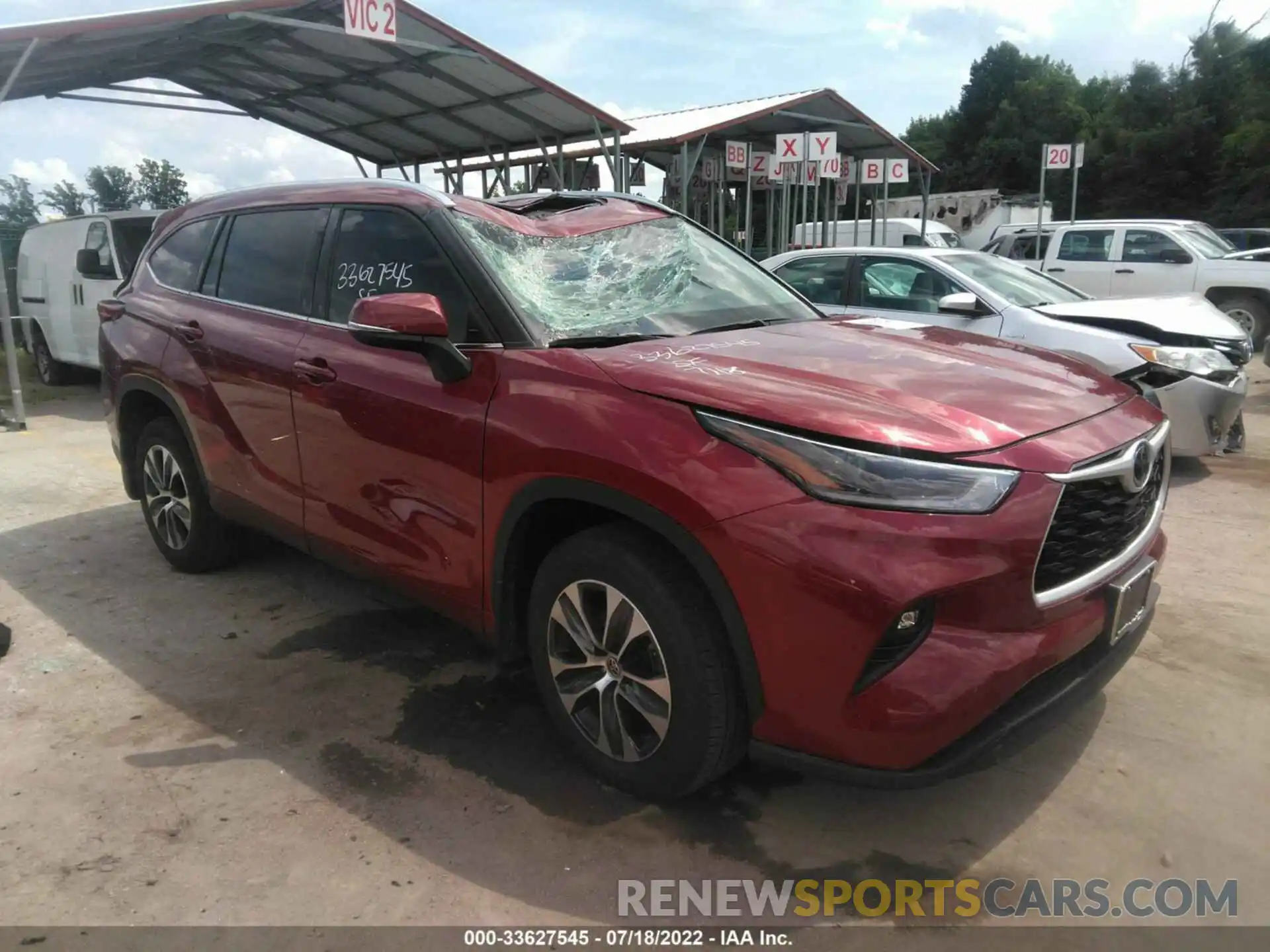 1 Photograph of a damaged car 5TDGZRBH8MS541439 TOYOTA HIGHLANDER 2021