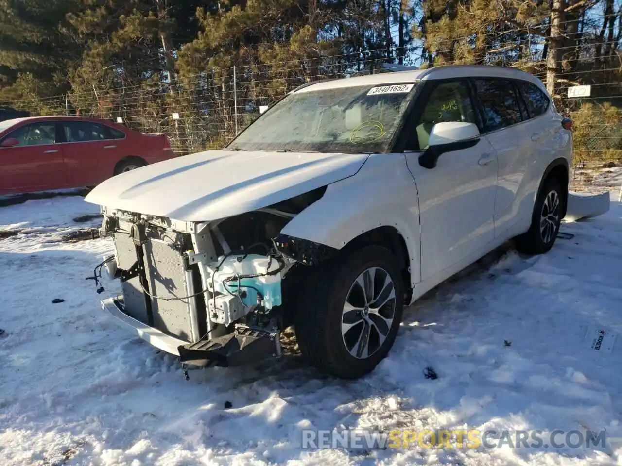 2 Фотография поврежденного автомобиля 5TDGZRBH8MS541490 TOYOTA HIGHLANDER 2021