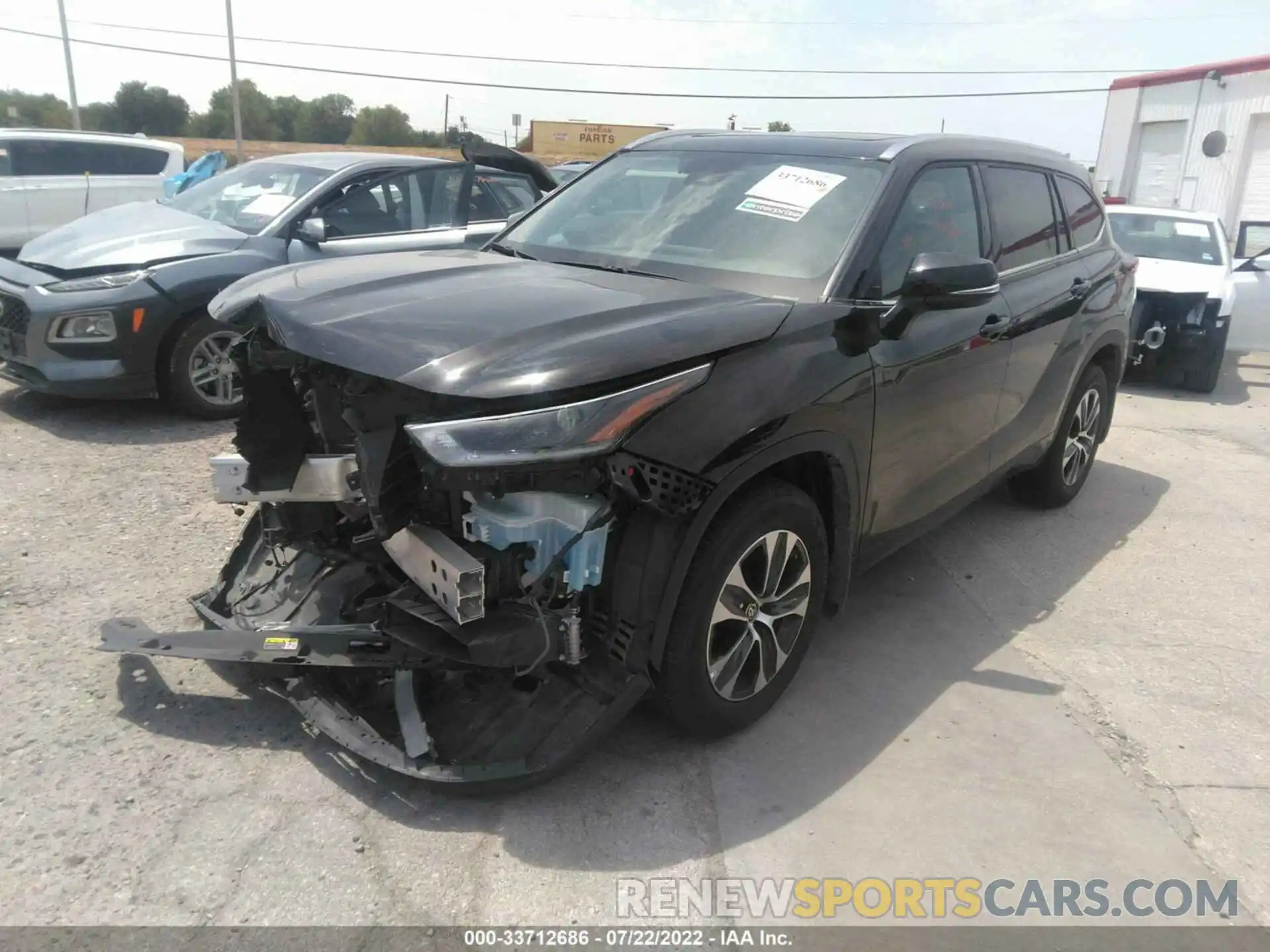 2 Photograph of a damaged car 5TDGZRBH8MS549105 TOYOTA HIGHLANDER 2021