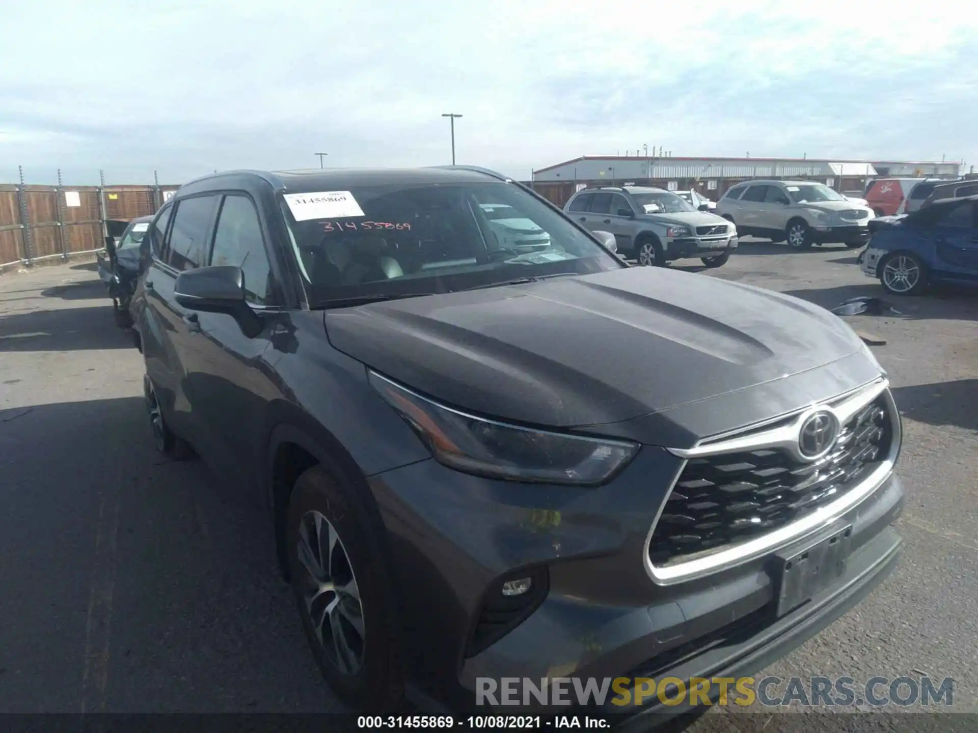 1 Photograph of a damaged car 5TDGZRBHXMS070541 TOYOTA HIGHLANDER 2021