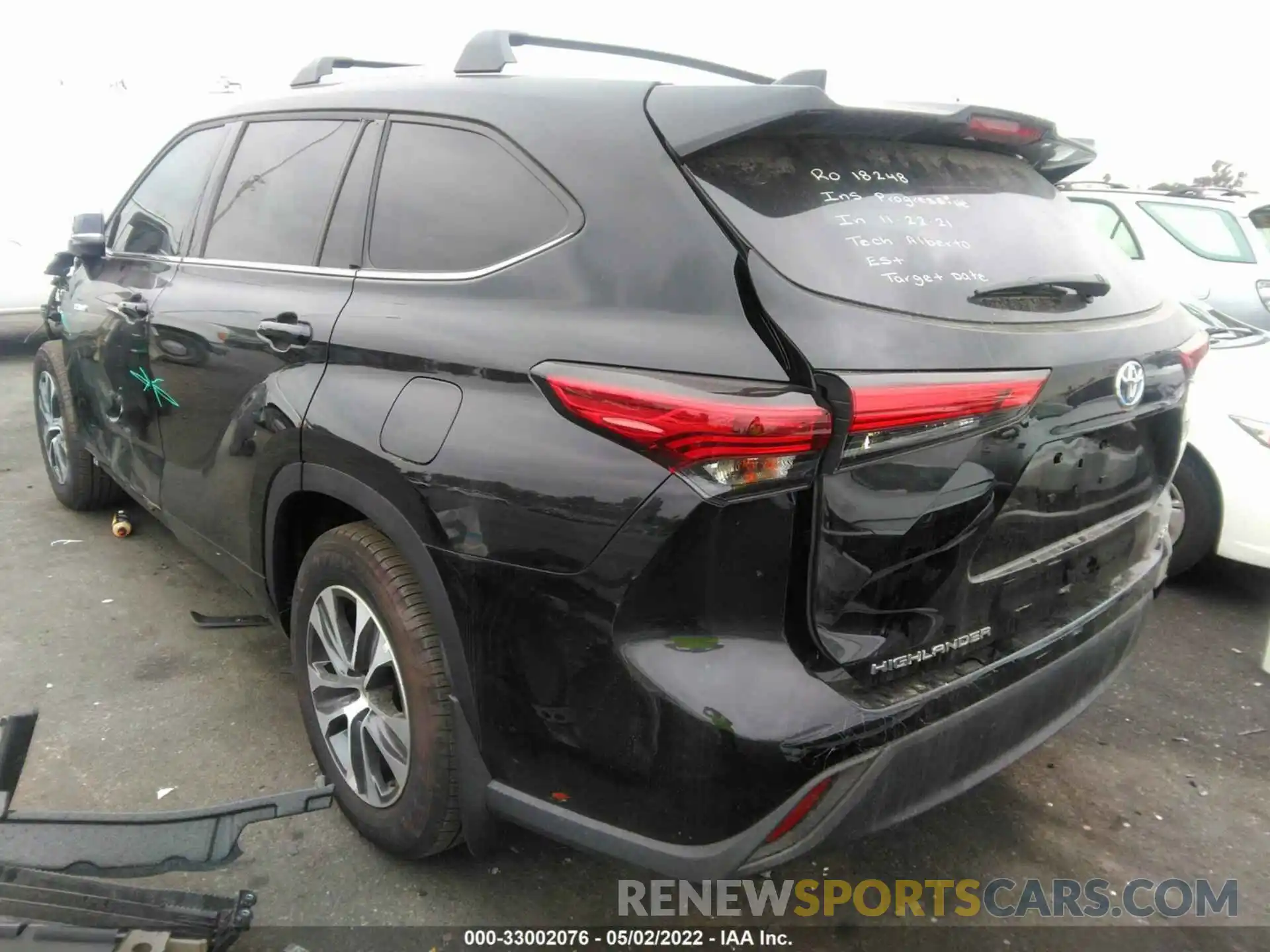 3 Фотография поврежденного автомобиля 5TDHARAH2MS507834 TOYOTA HIGHLANDER 2021