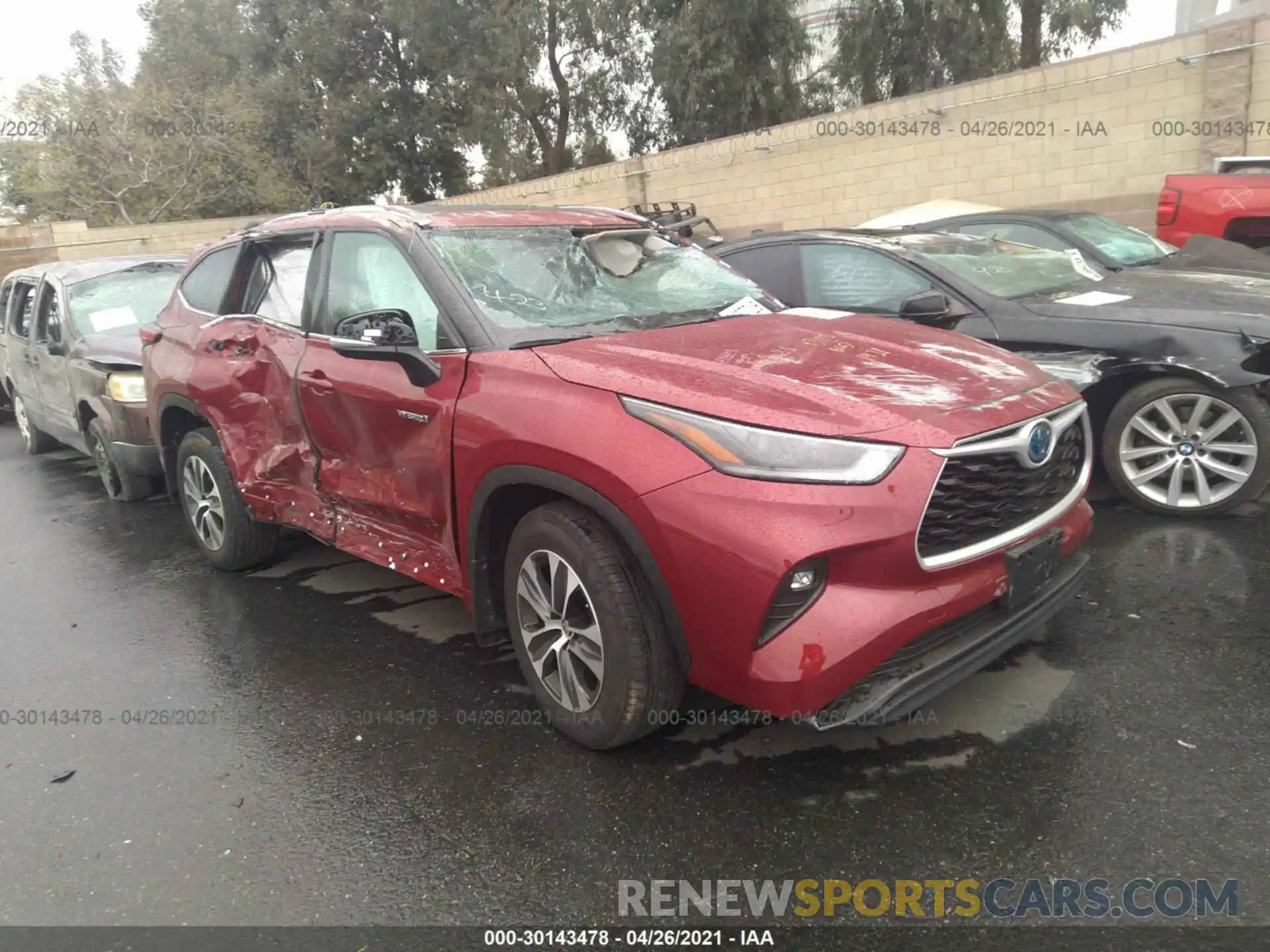 1 Photograph of a damaged car 5TDHARAH5MS503633 TOYOTA HIGHLANDER 2021