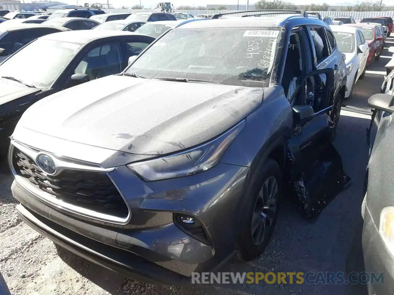 2 Photograph of a damaged car 5TDHARAH9MS507345 TOYOTA HIGHLANDER 2021