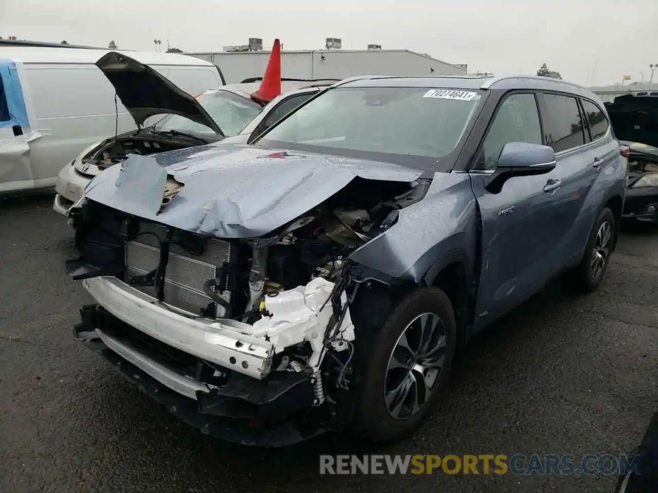 2 Photograph of a damaged car 5TDHBRCH0MS054050 TOYOTA HIGHLANDER 2021