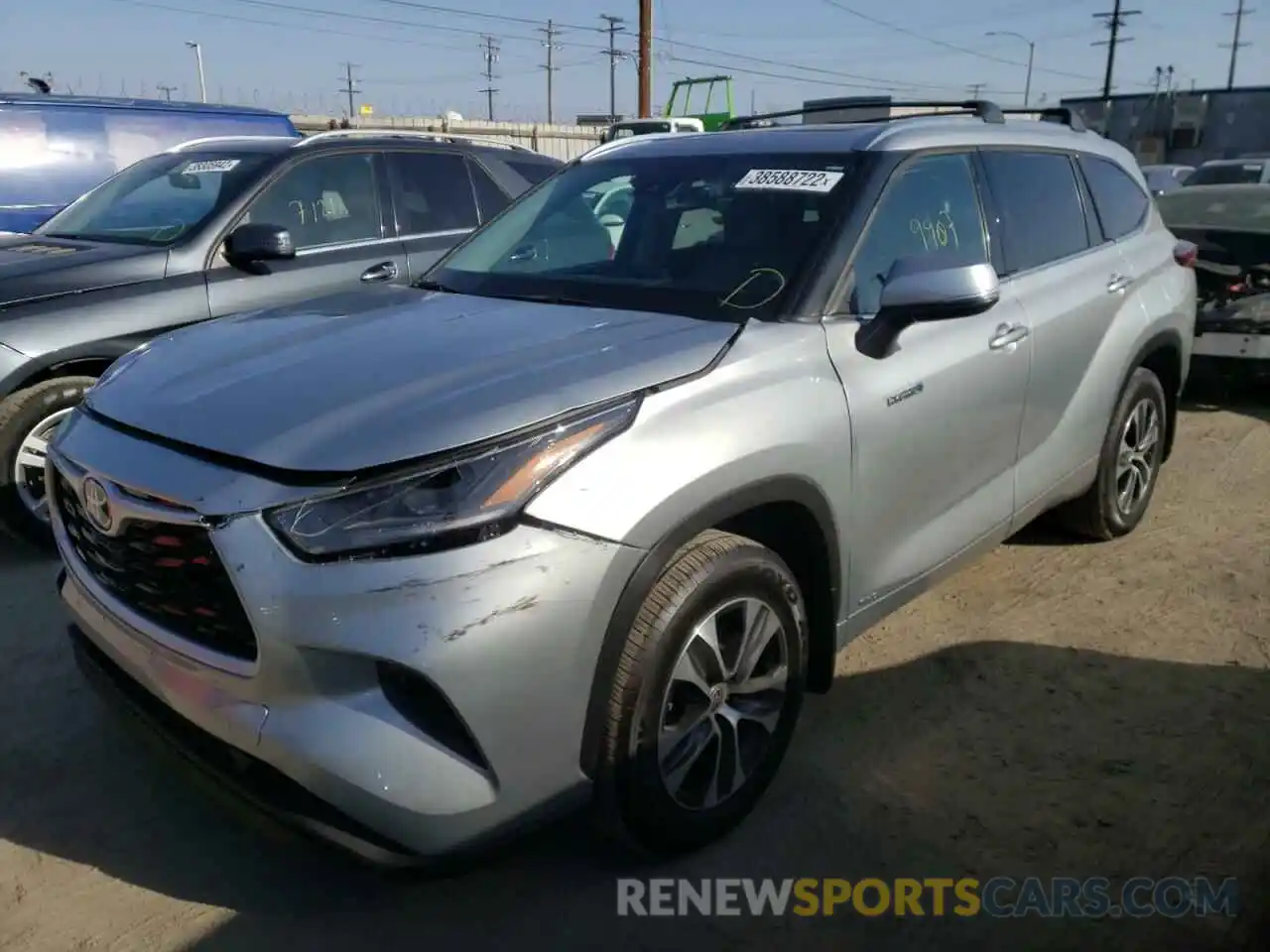 2 Photograph of a damaged car 5TDHBRCH0MS530667 TOYOTA HIGHLANDER 2021