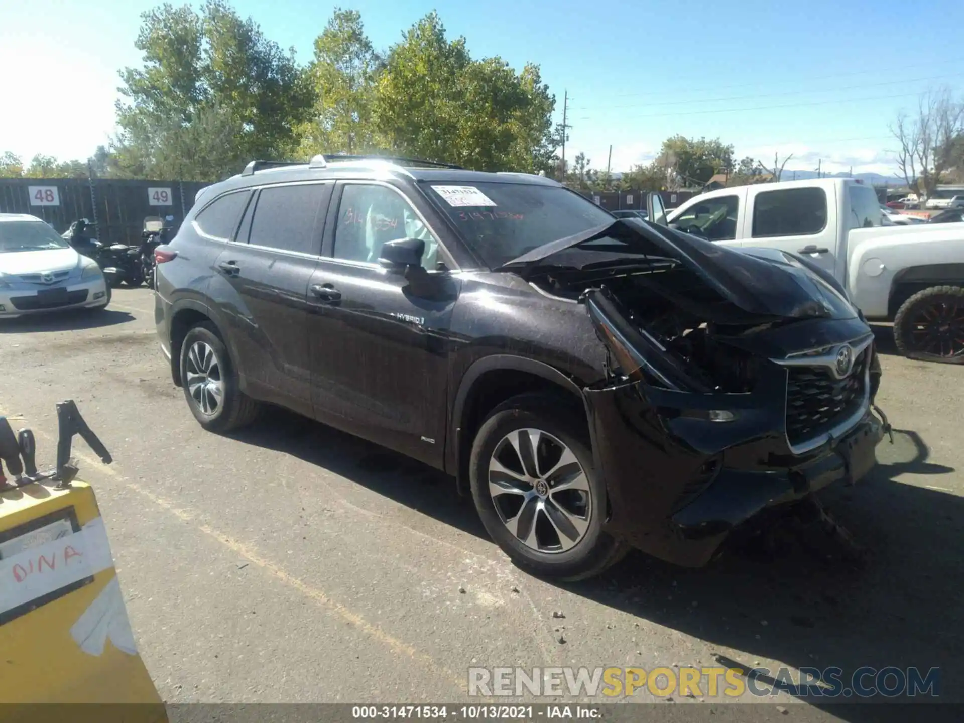 1 Photograph of a damaged car 5TDHBRCH4MS039230 TOYOTA HIGHLANDER 2021