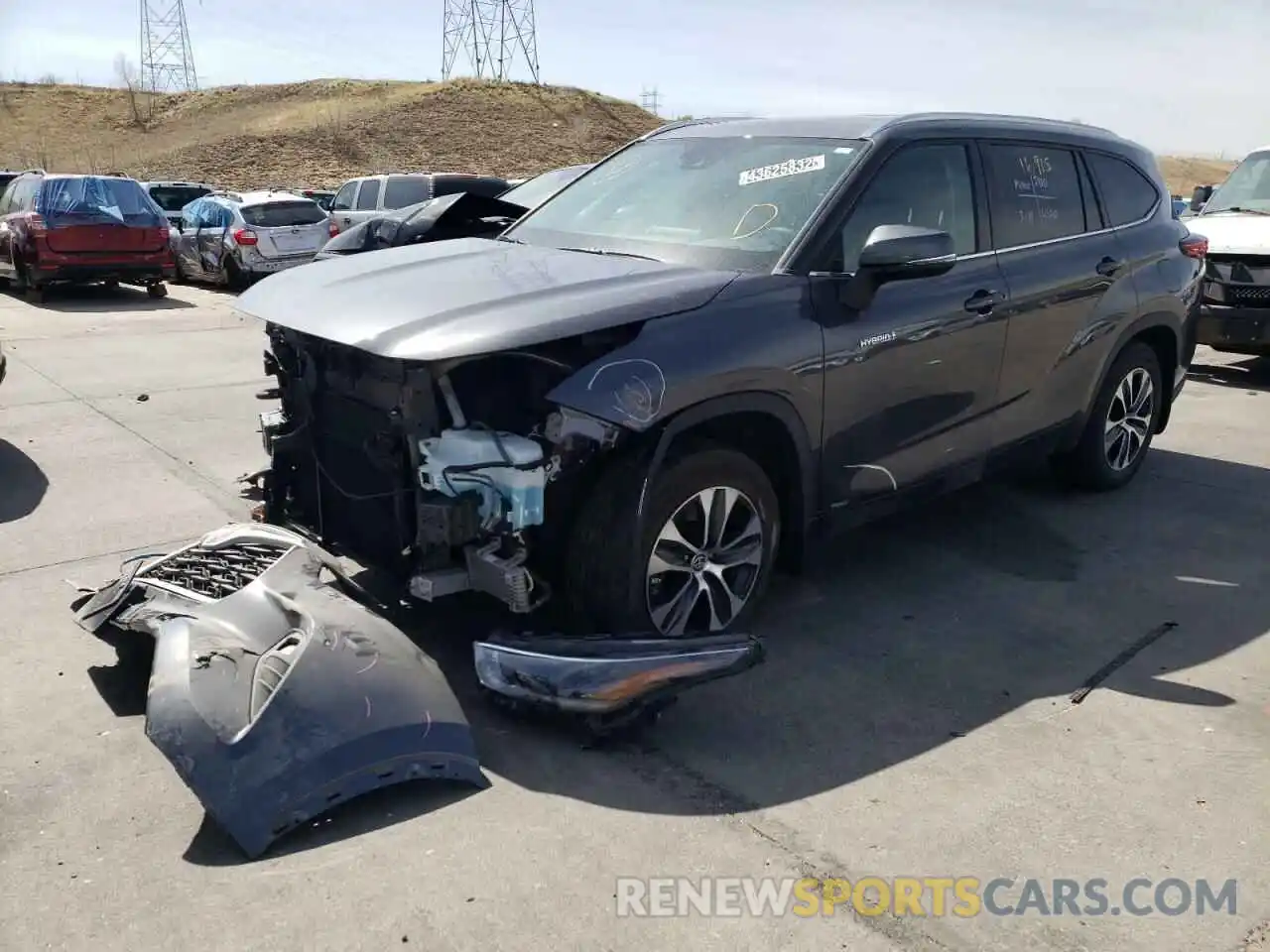 2 Photograph of a damaged car 5TDHBRCH4MS515248 TOYOTA HIGHLANDER 2021