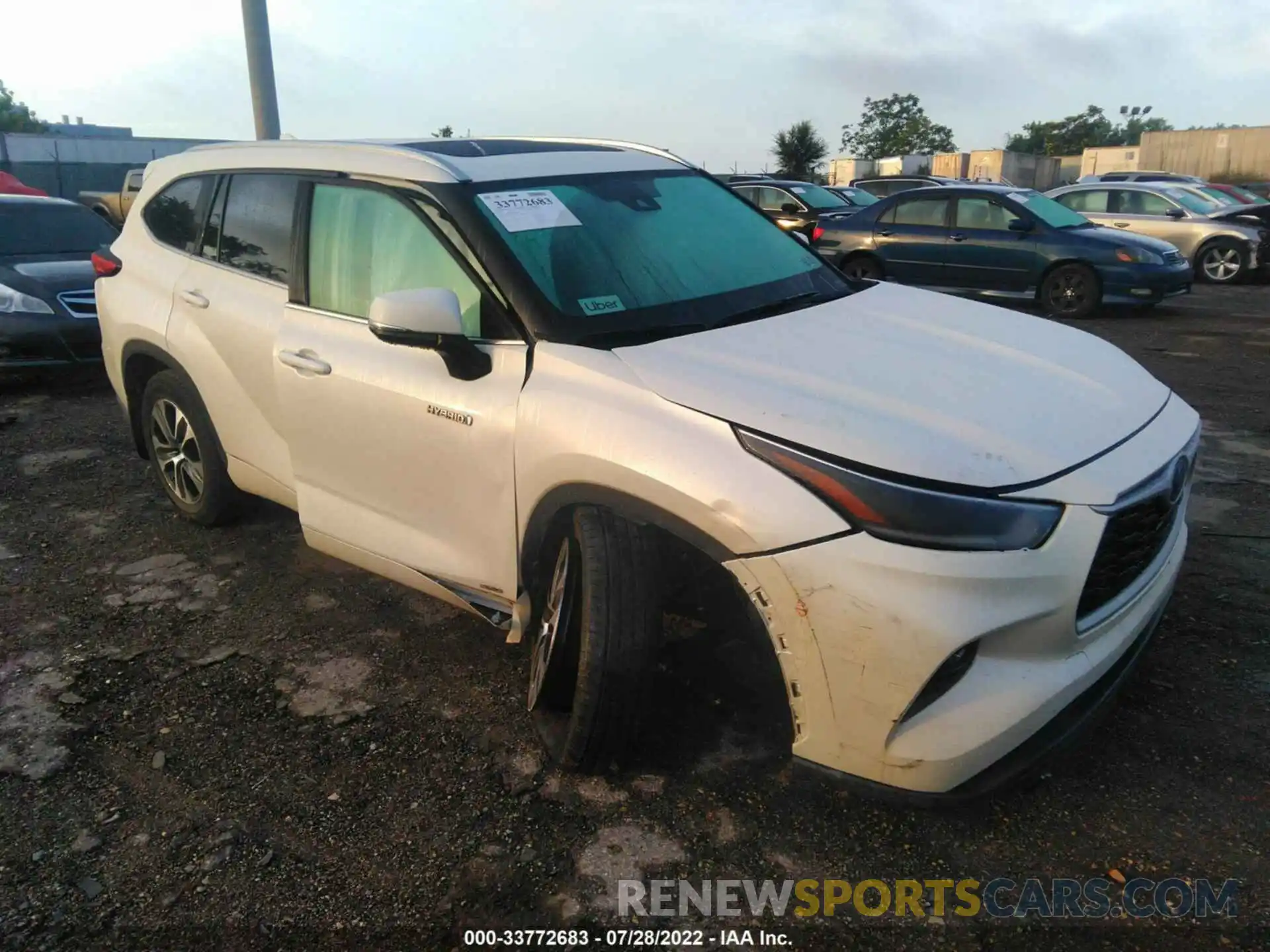 1 Photograph of a damaged car 5TDHBRCH5MS530468 TOYOTA HIGHLANDER 2021