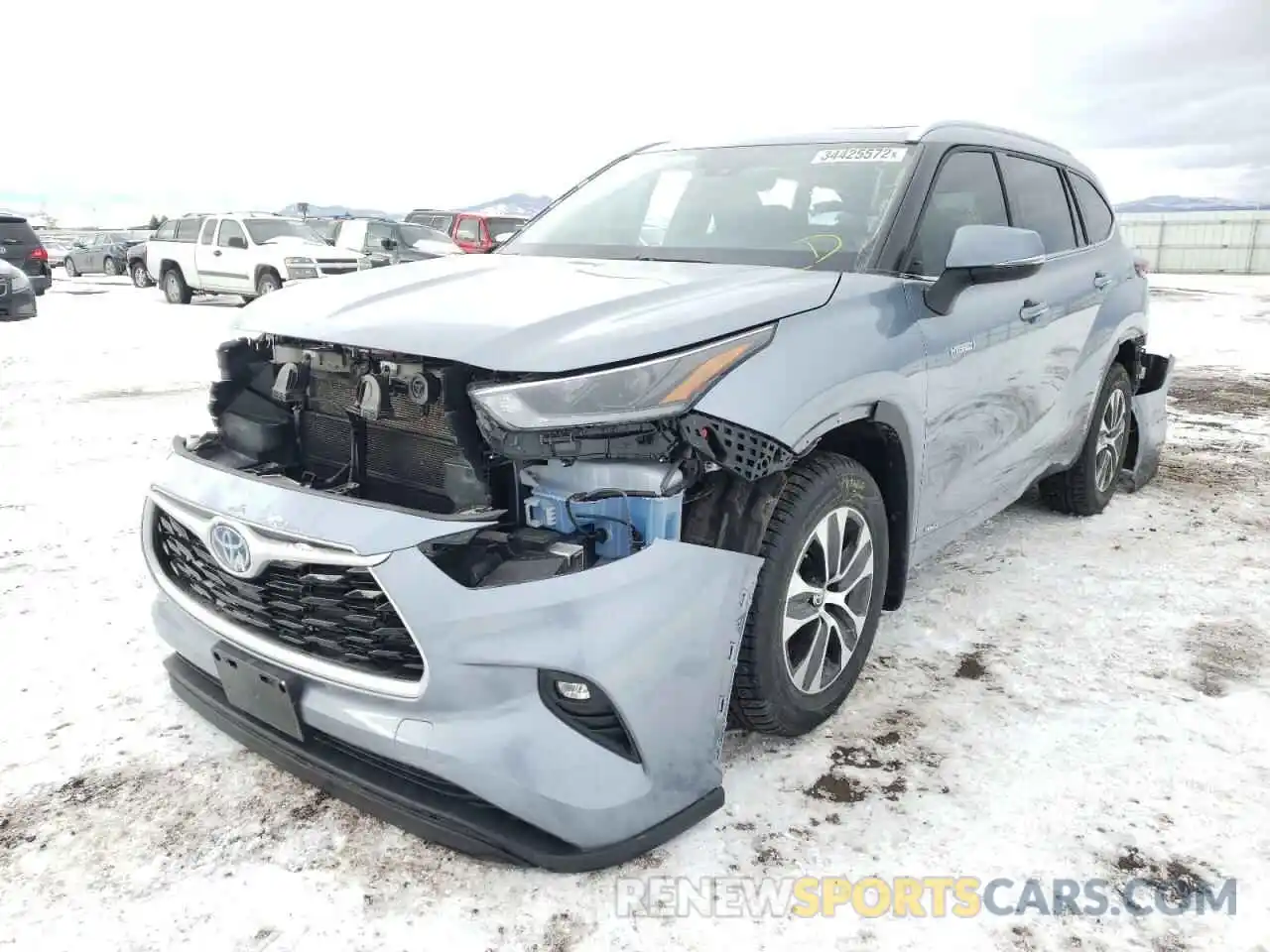 2 Photograph of a damaged car 5TDHBRCH6MS029721 TOYOTA HIGHLANDER 2021