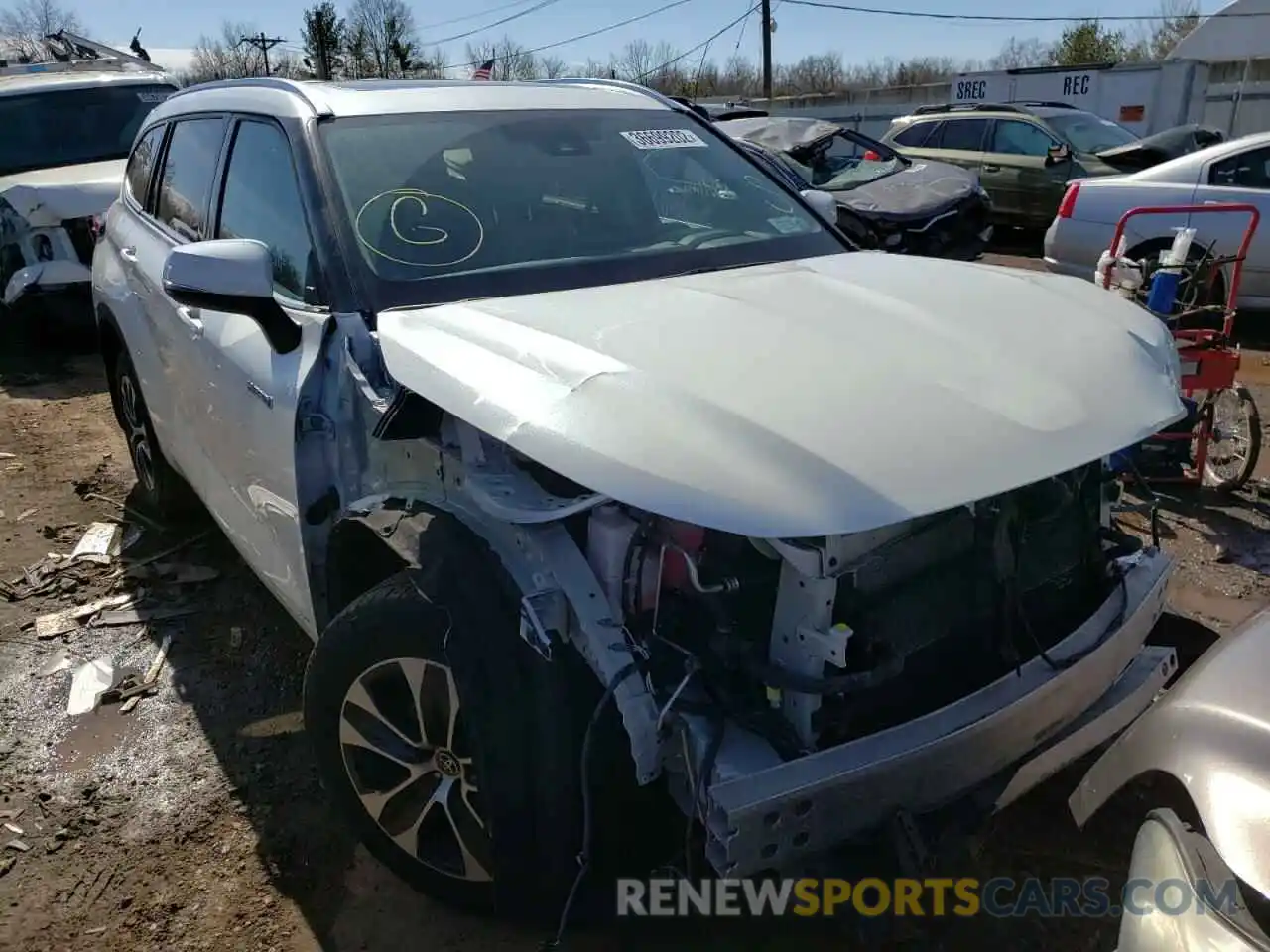 1 Photograph of a damaged car 5TDHBRCH7MS522744 TOYOTA HIGHLANDER 2021