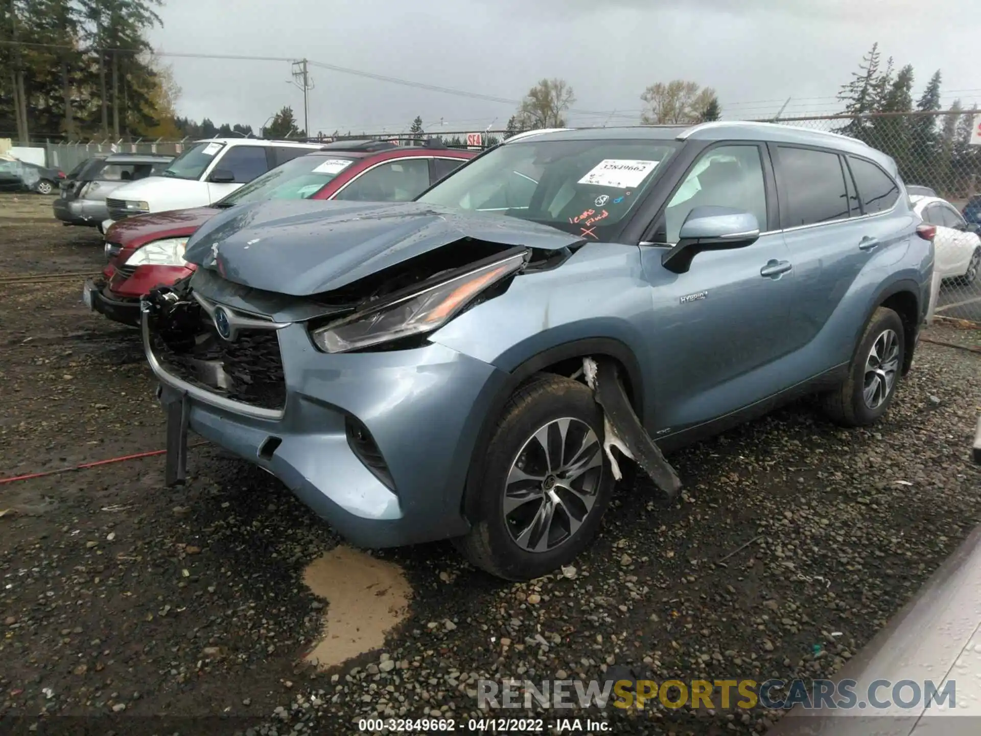 2 Photograph of a damaged car 5TDHBRCH8MS067502 TOYOTA HIGHLANDER 2021