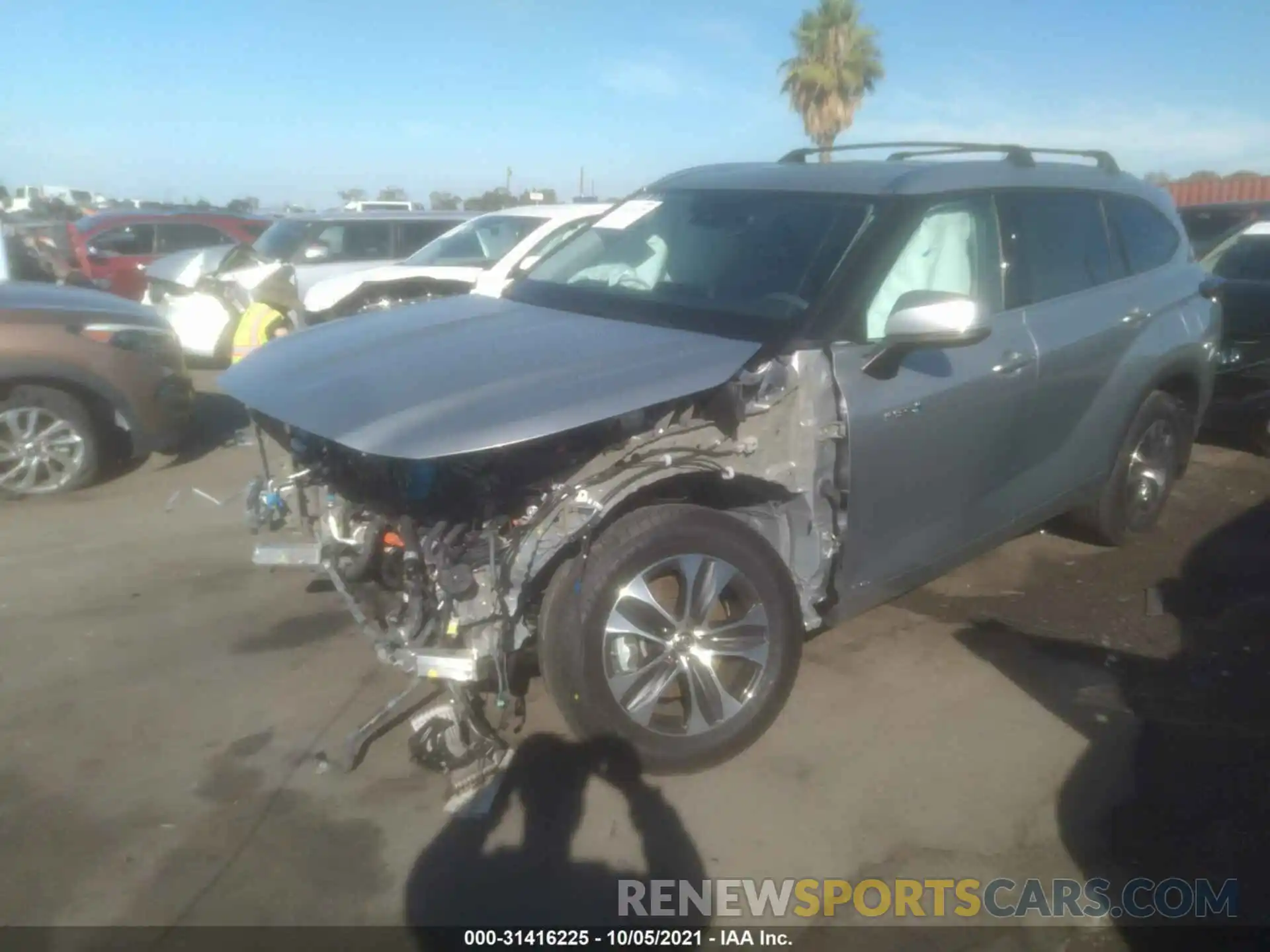 2 Photograph of a damaged car 5TDHBRCH8MS521747 TOYOTA HIGHLANDER 2021