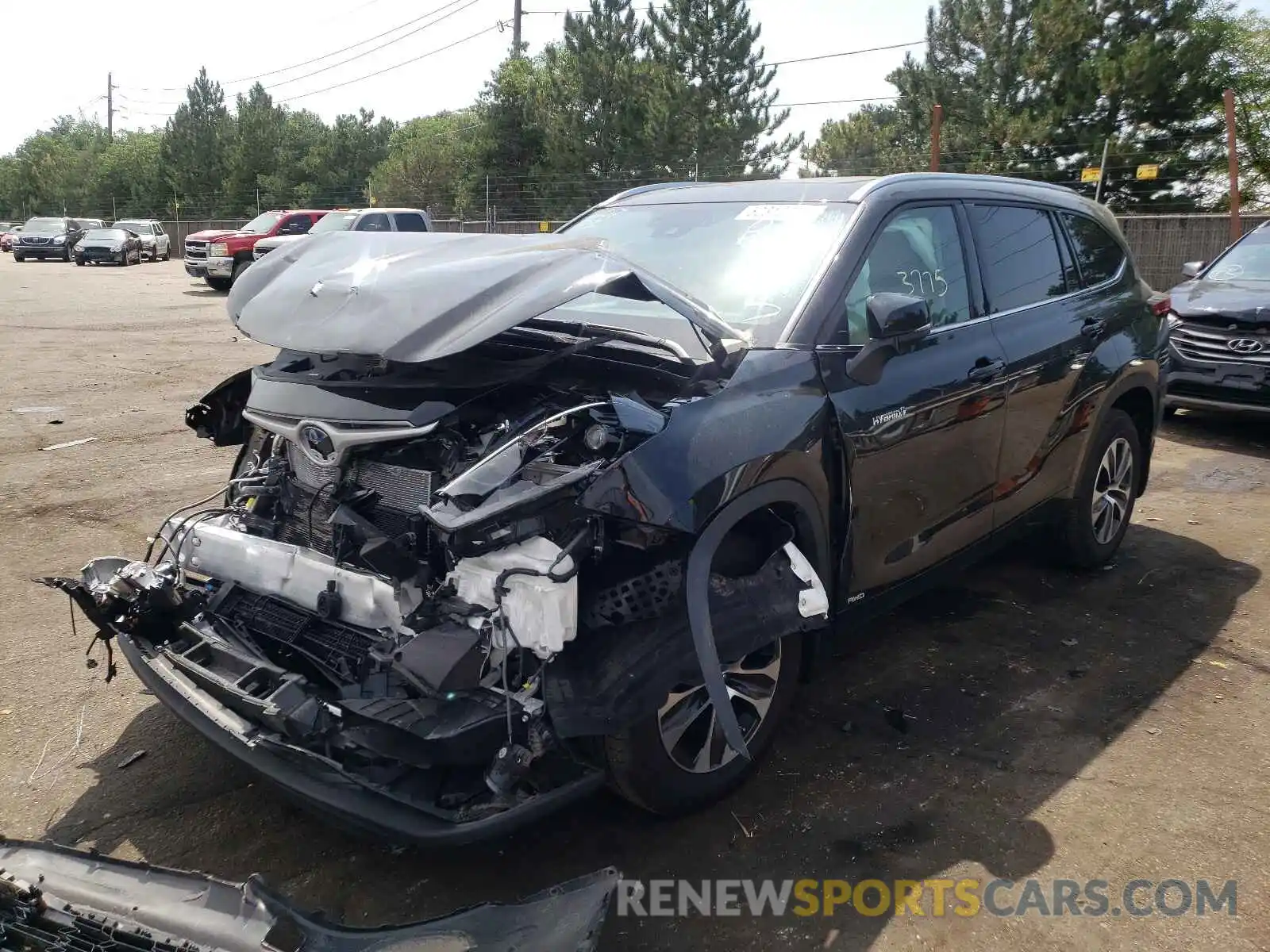 2 Photograph of a damaged car 5TDHBRCH9MS025503 TOYOTA HIGHLANDER 2021