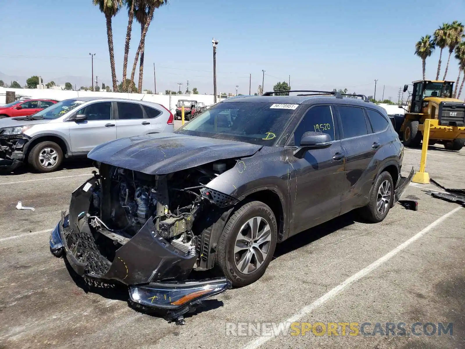 2 Photograph of a damaged car 5TDHZRAH7MS048616 TOYOTA HIGHLANDER 2021