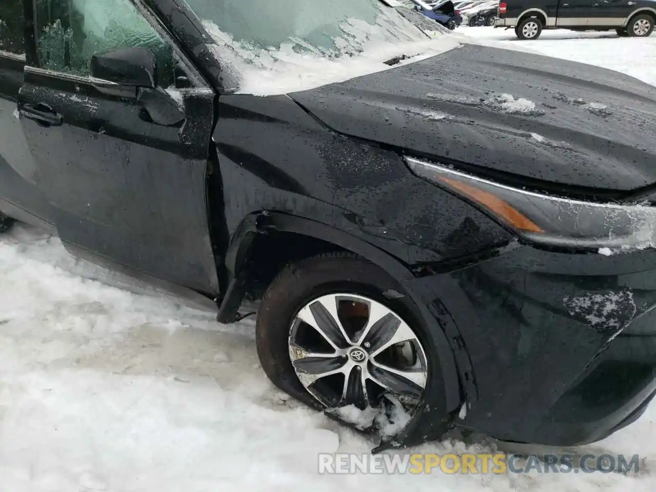 9 Photograph of a damaged car 5TDHZRBH0MS544503 TOYOTA HIGHLANDER 2021