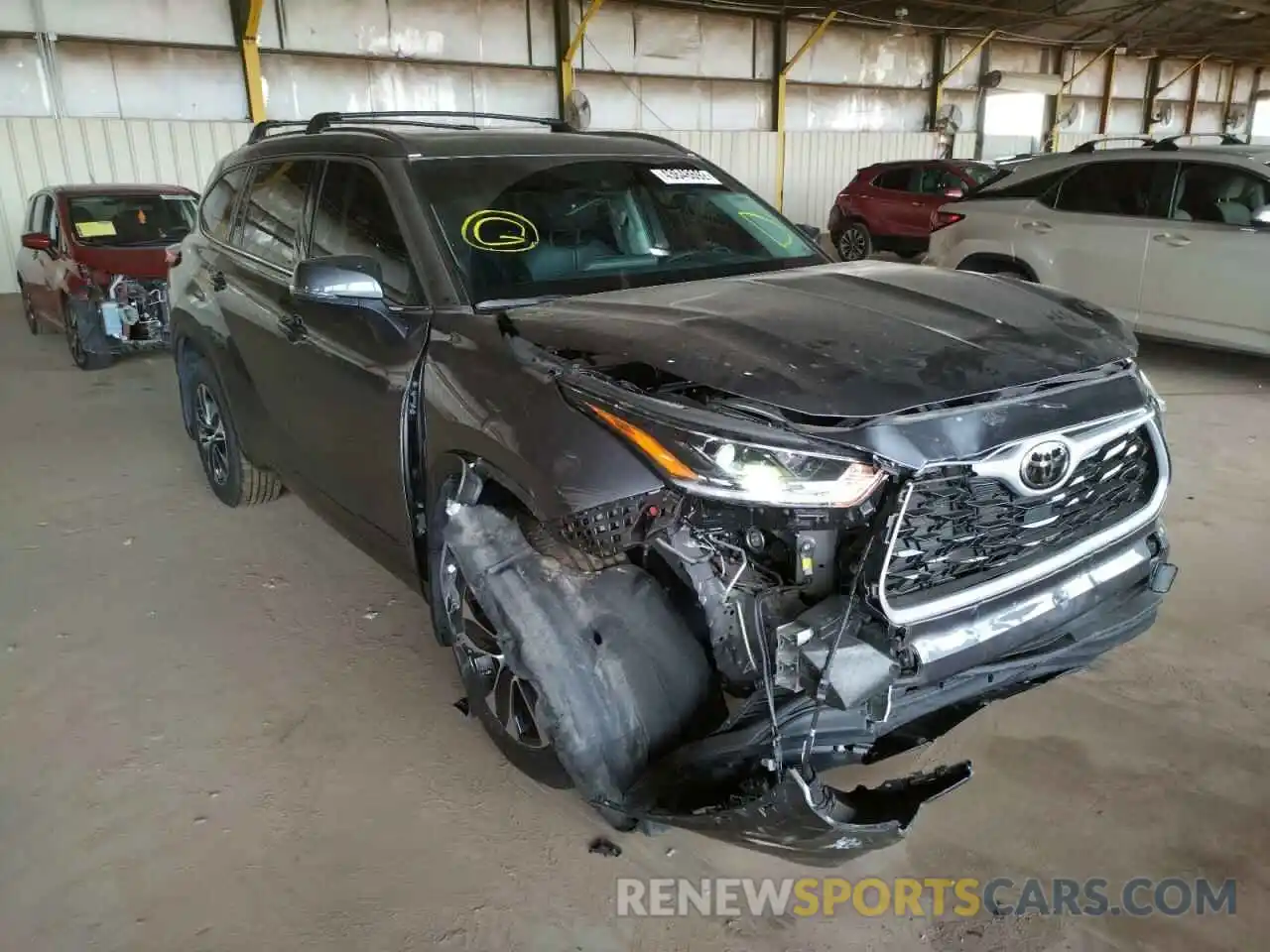 1 Photograph of a damaged car 5TDHZRBH0MS557252 TOYOTA HIGHLANDER 2021