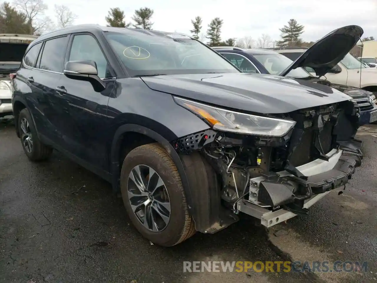 1 Photograph of a damaged car 5TDHZRBH1MS523661 TOYOTA HIGHLANDER 2021