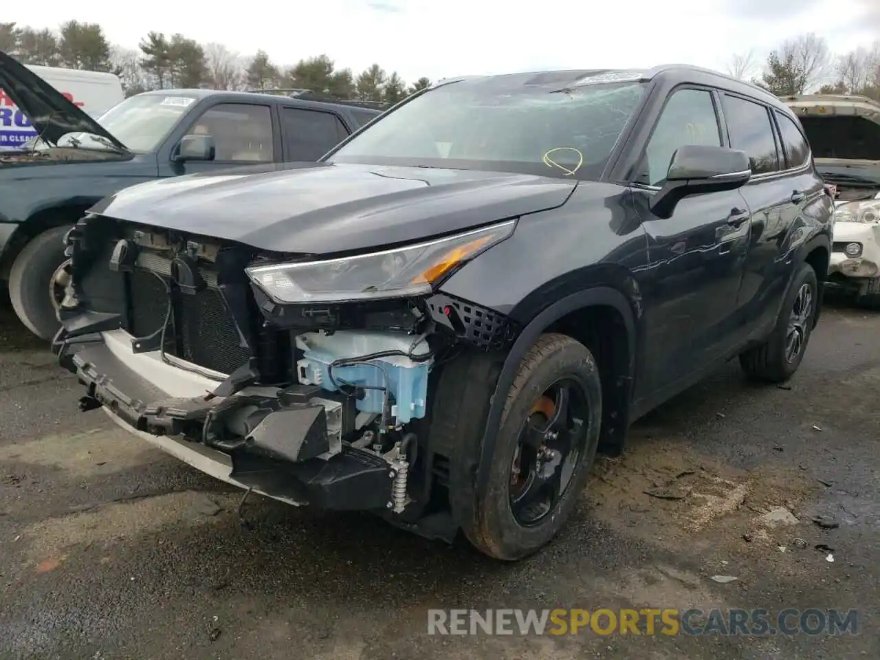 2 Photograph of a damaged car 5TDHZRBH1MS523661 TOYOTA HIGHLANDER 2021