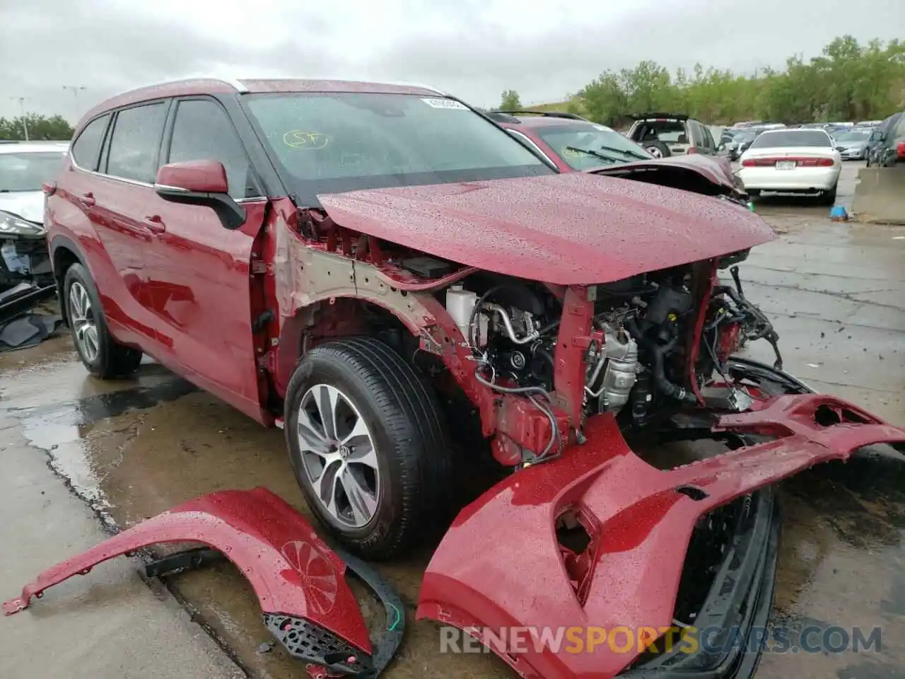 1 Photograph of a damaged car 5TDHZRBH1MS548527 TOYOTA HIGHLANDER 2021