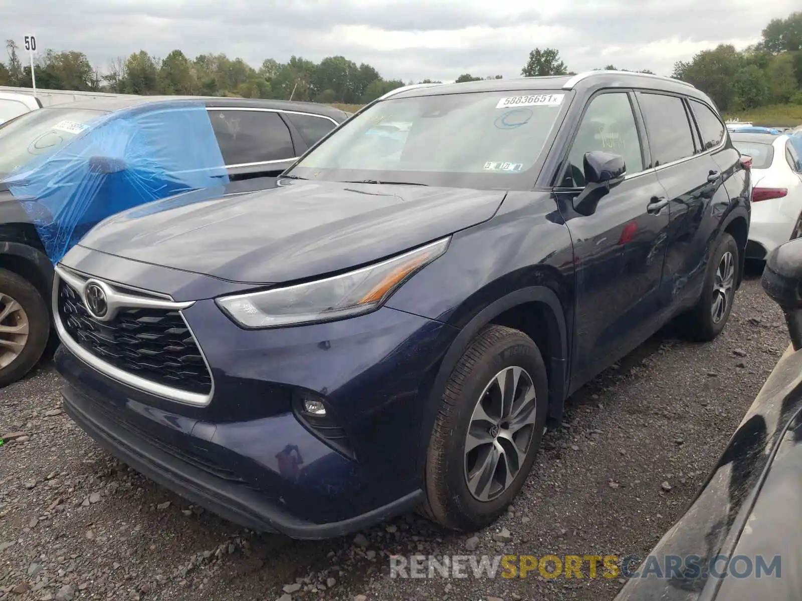 2 Photograph of a damaged car 5TDHZRBH4MS074279 TOYOTA HIGHLANDER 2021