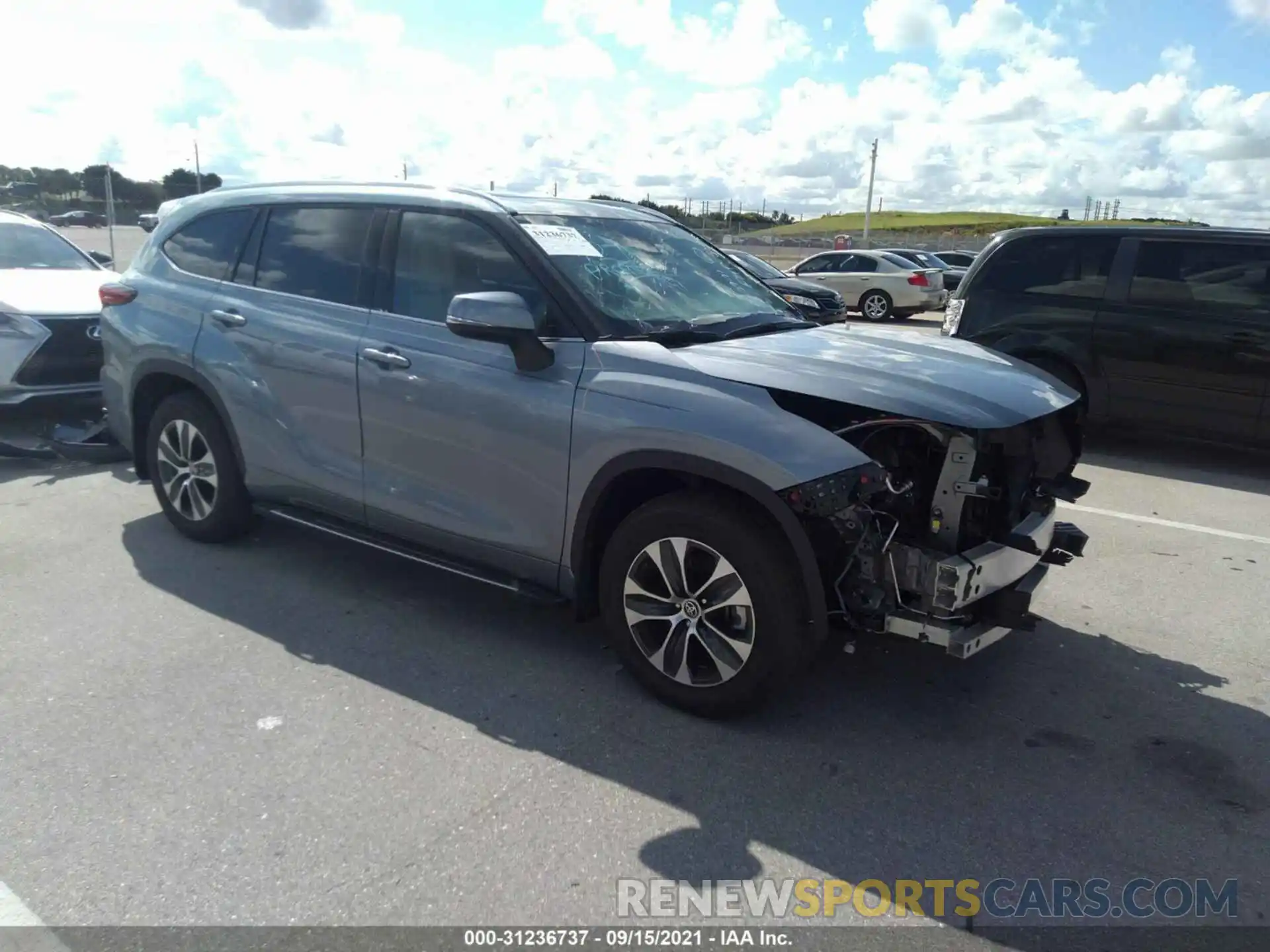 1 Photograph of a damaged car 5TDHZRBH4MS110763 TOYOTA HIGHLANDER 2021