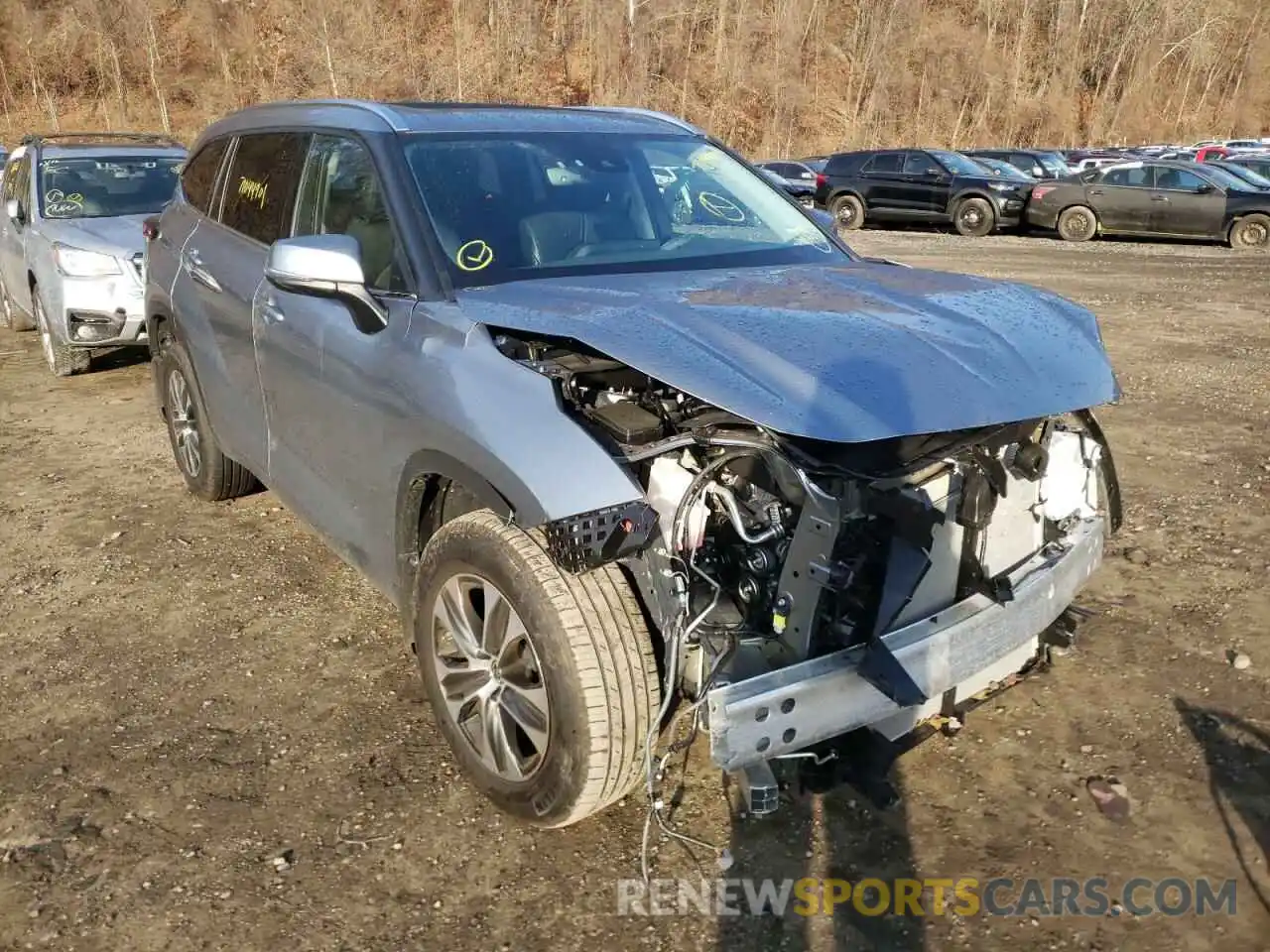 1 Photograph of a damaged car 5TDHZRBH4MS117499 TOYOTA HIGHLANDER 2021