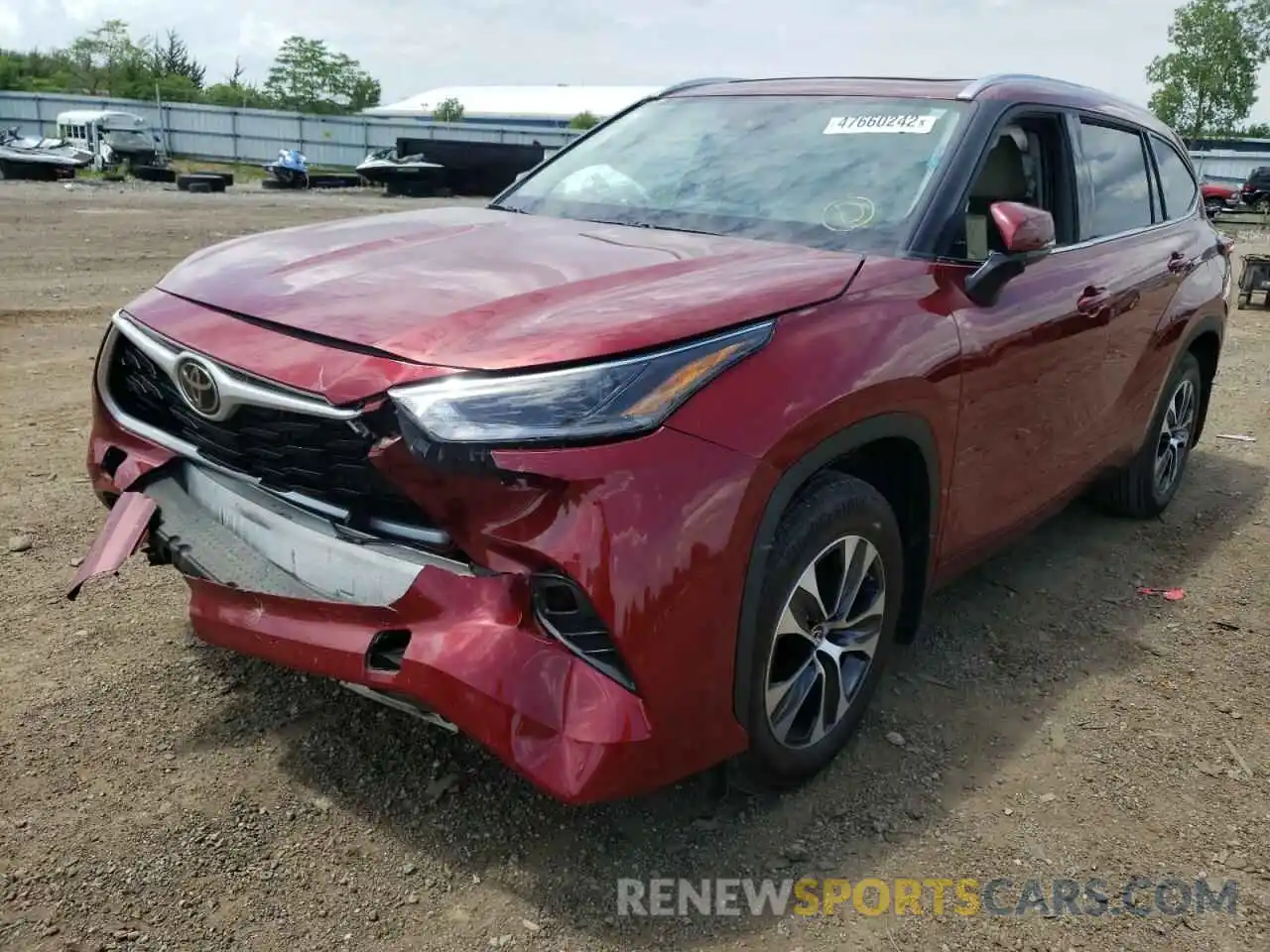 2 Photograph of a damaged car 5TDHZRBH6MS124115 TOYOTA HIGHLANDER 2021