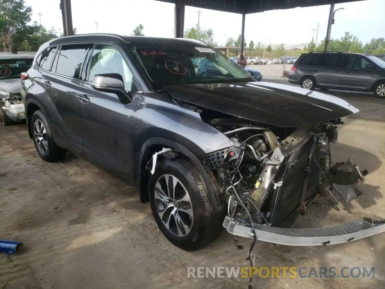 1 Photograph of a damaged car 5TDHZRBH6MS523803 TOYOTA HIGHLANDER 2021