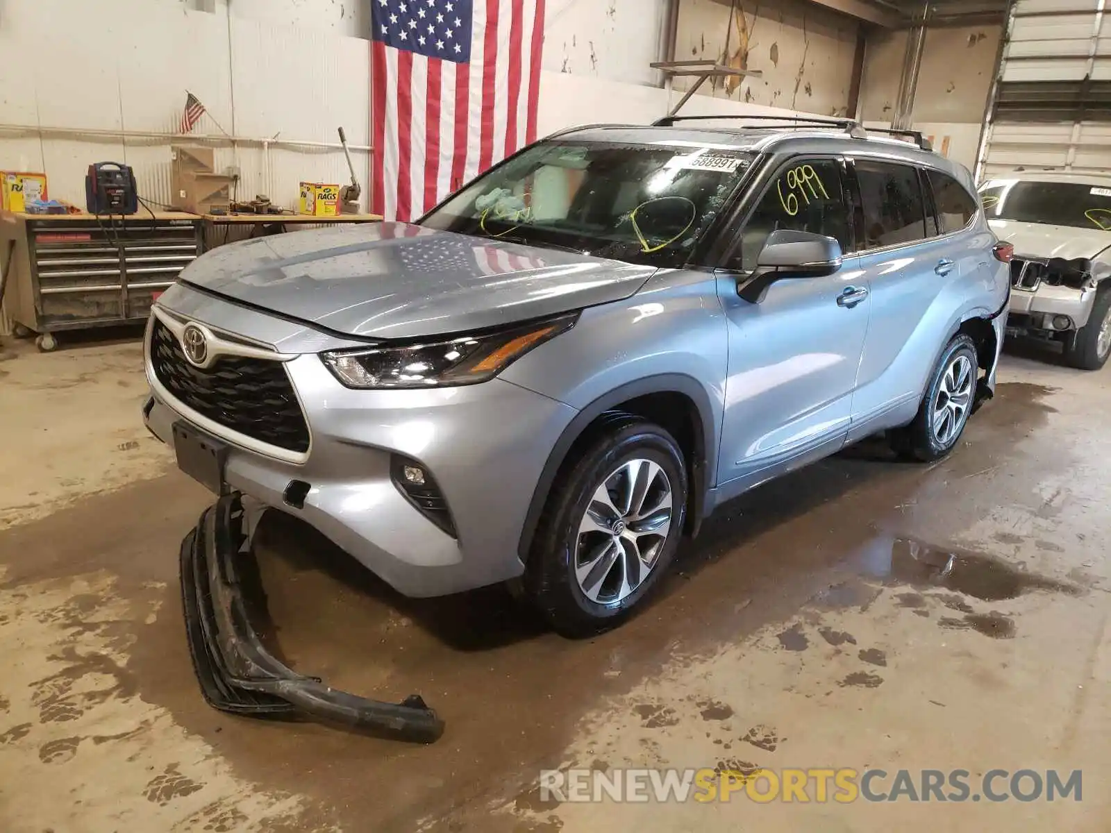 2 Photograph of a damaged car 5TDHZRBH7MS064376 TOYOTA HIGHLANDER 2021