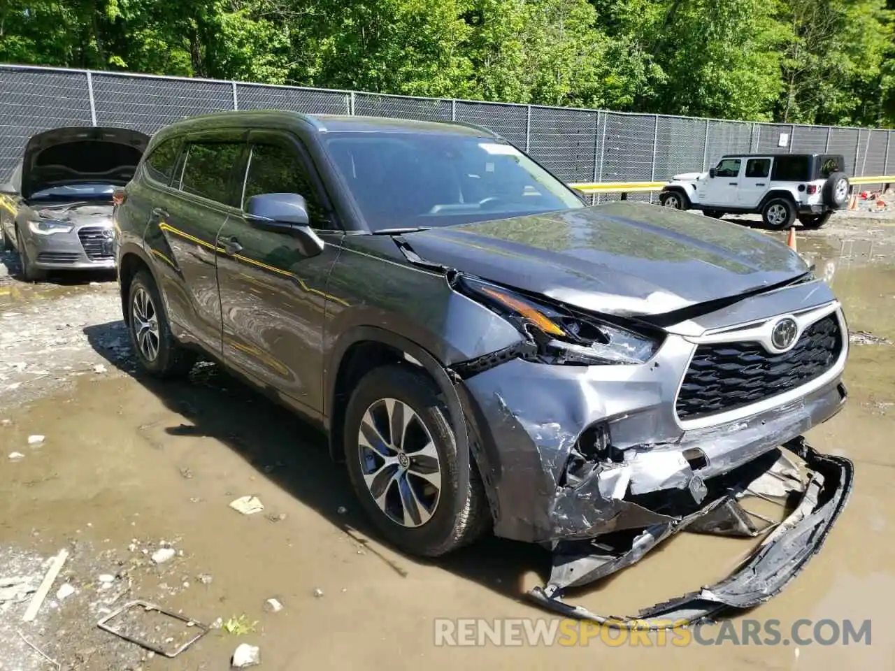 1 Photograph of a damaged car 5TDHZRBH7MS523065 TOYOTA HIGHLANDER 2021