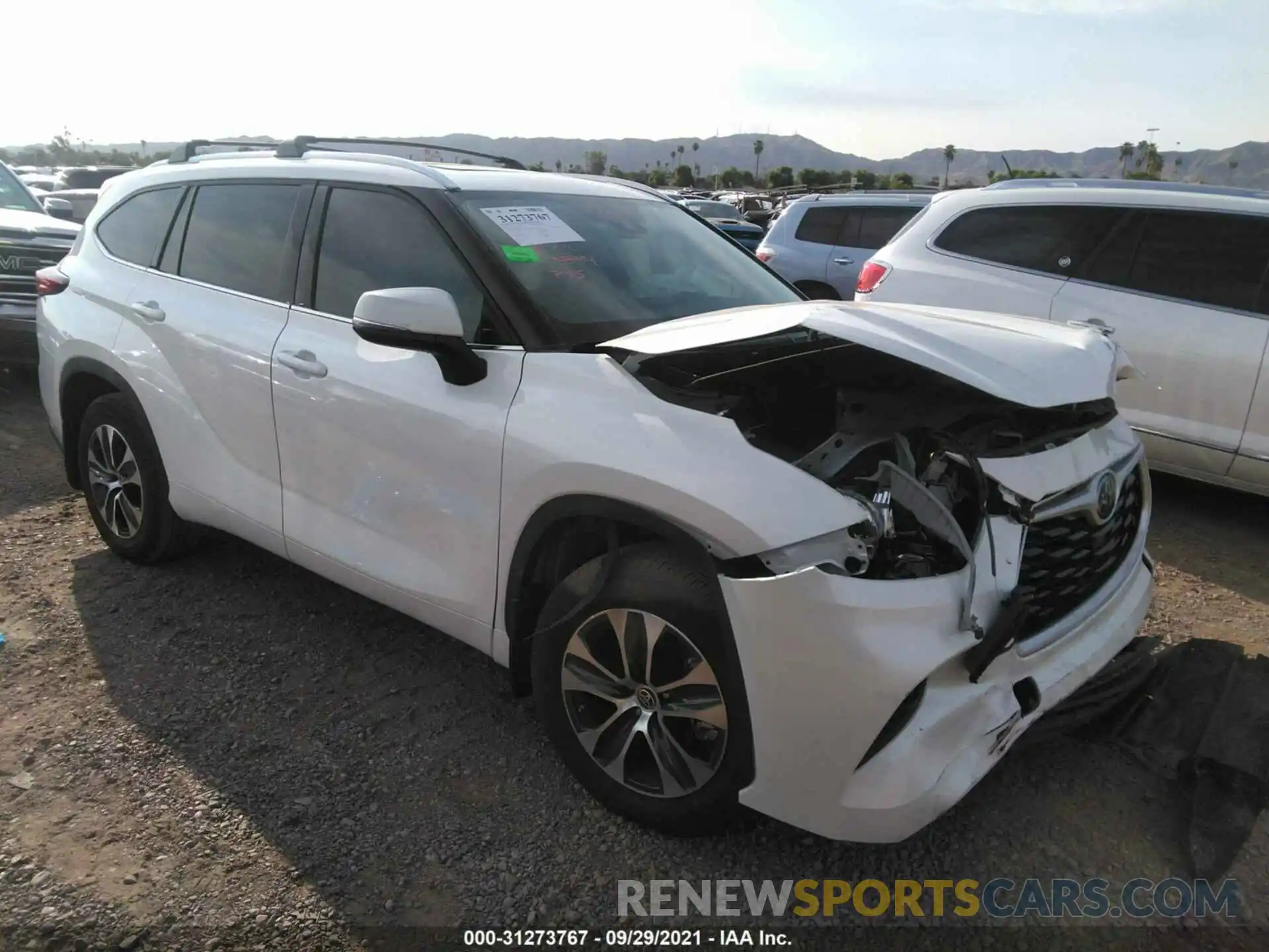 1 Photograph of a damaged car 5TDHZRBH8MS071255 TOYOTA HIGHLANDER 2021