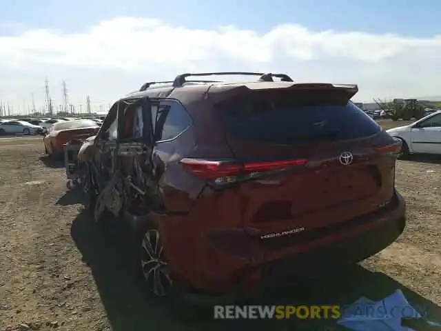 3 Photograph of a damaged car 5TDHZRBH8MS528842 TOYOTA HIGHLANDER 2021