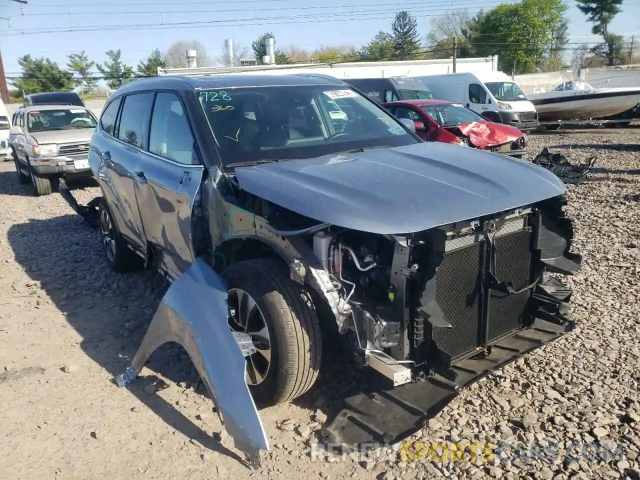 1 Photograph of a damaged car 5TDHZRBHXMS068728 TOYOTA HIGHLANDER 2021