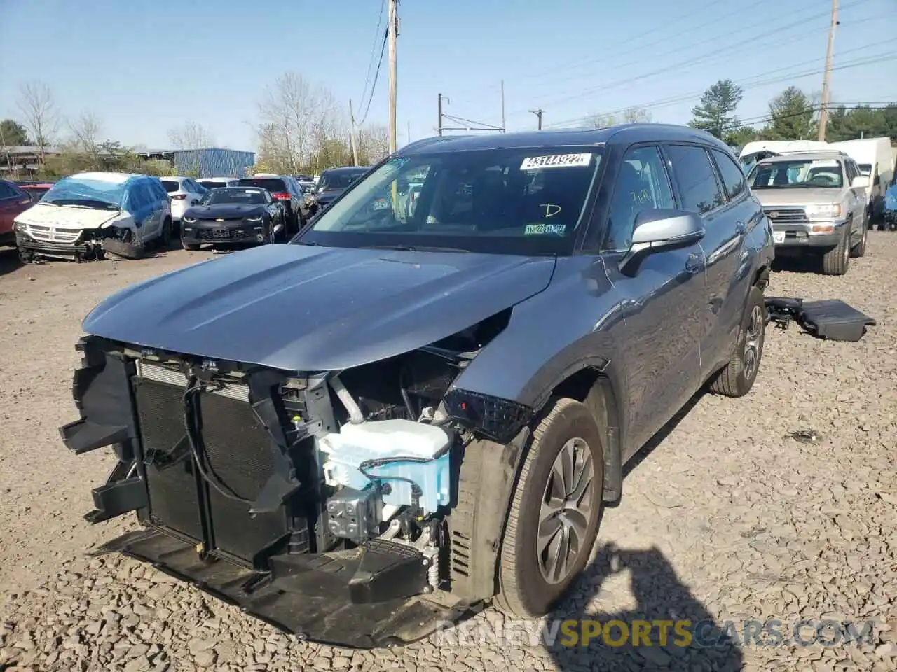 2 Photograph of a damaged car 5TDHZRBHXMS068728 TOYOTA HIGHLANDER 2021