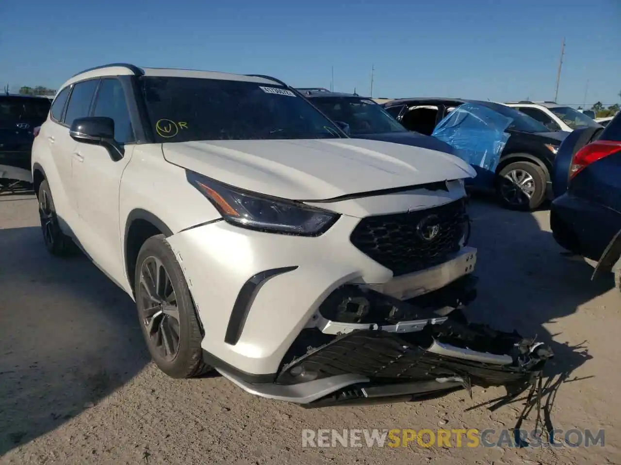 1 Photograph of a damaged car 5TDJZRAH0MS050001 TOYOTA HIGHLANDER 2021