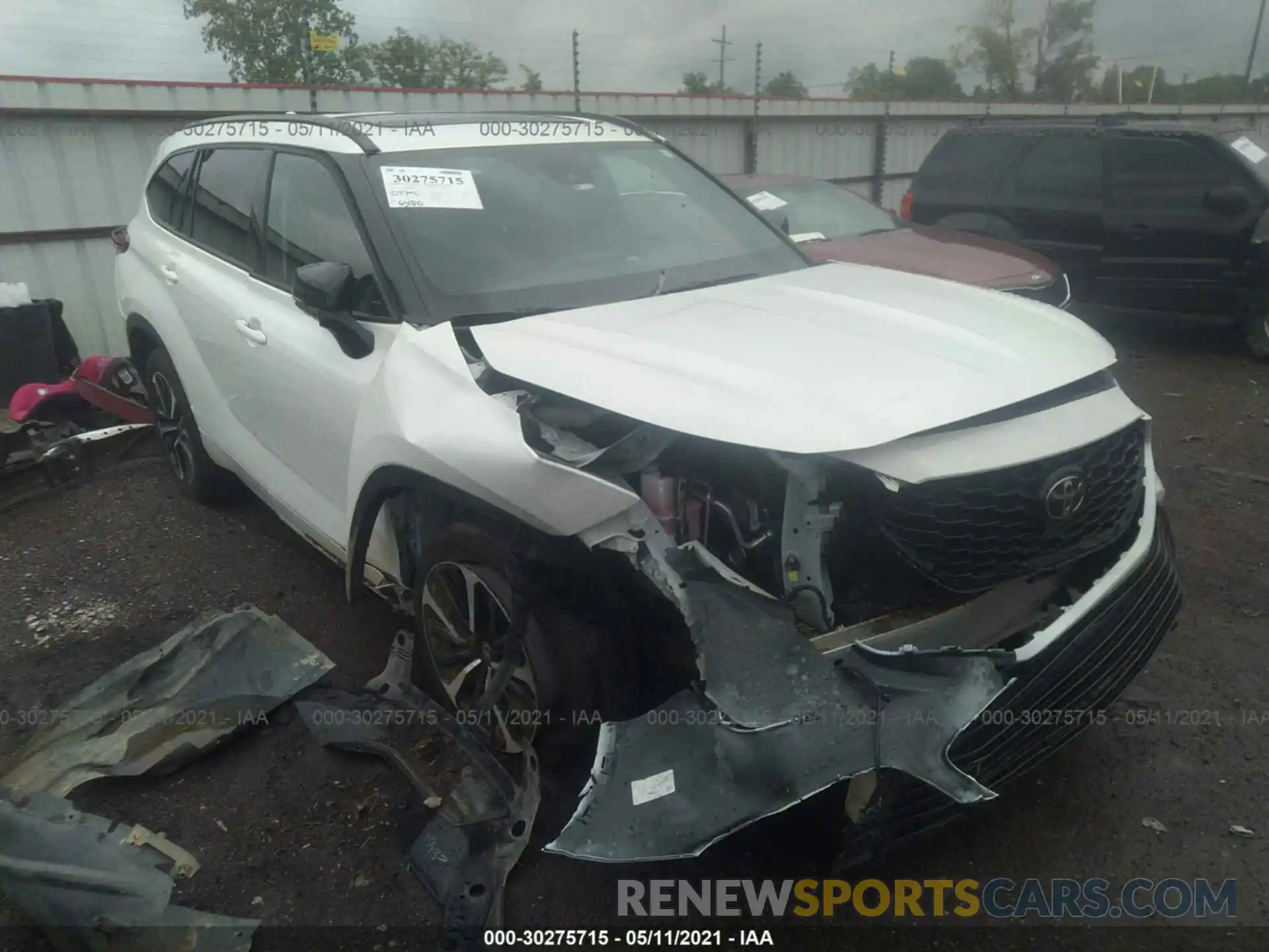 1 Photograph of a damaged car 5TDJZRAH1MS036141 TOYOTA HIGHLANDER 2021