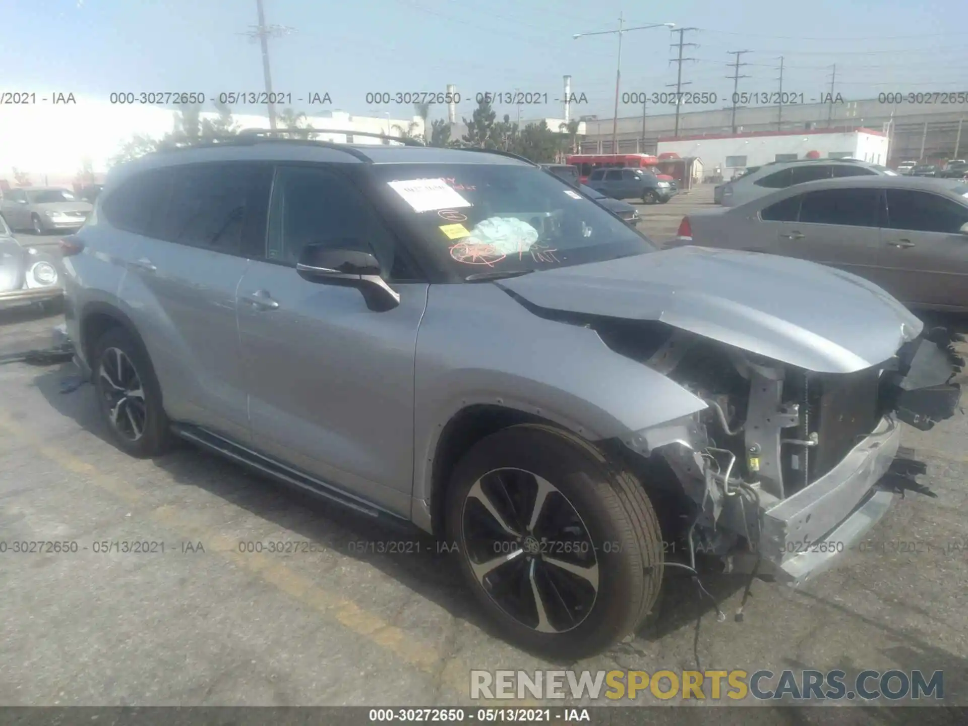 1 Photograph of a damaged car 5TDJZRAH8MS034337 TOYOTA HIGHLANDER 2021