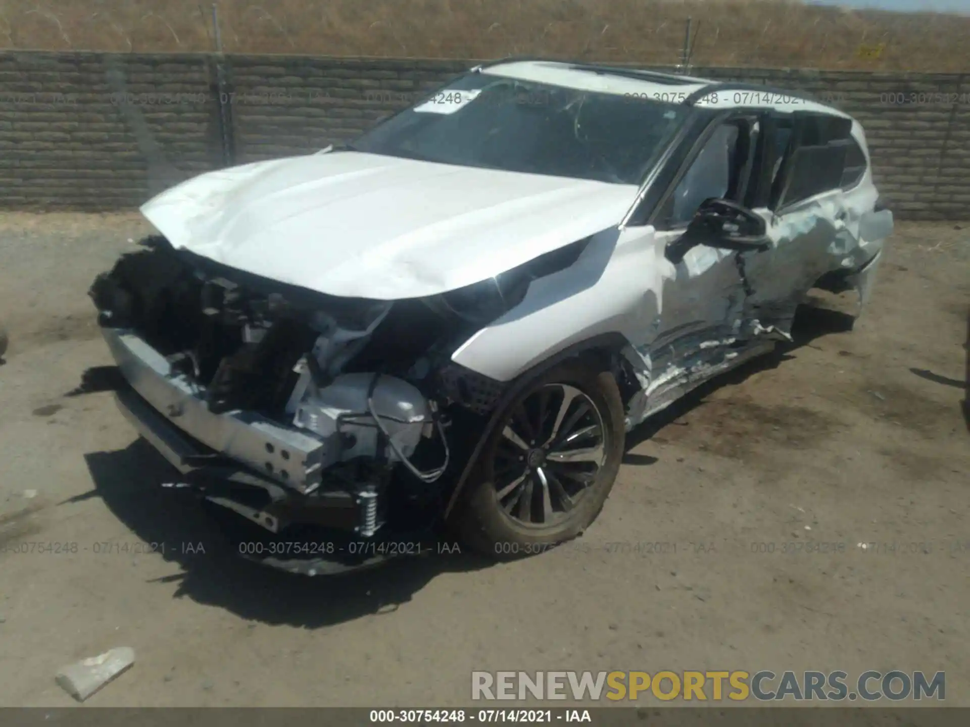 2 Photograph of a damaged car 5TDJZRBH3MS084626 TOYOTA HIGHLANDER 2021