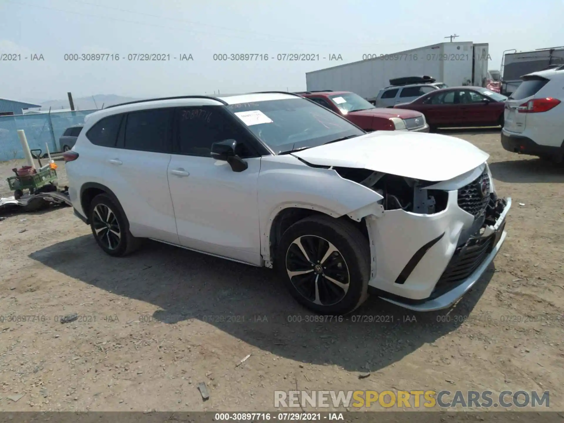 1 Photograph of a damaged car 5TDJZRBH5MS075989 TOYOTA HIGHLANDER 2021