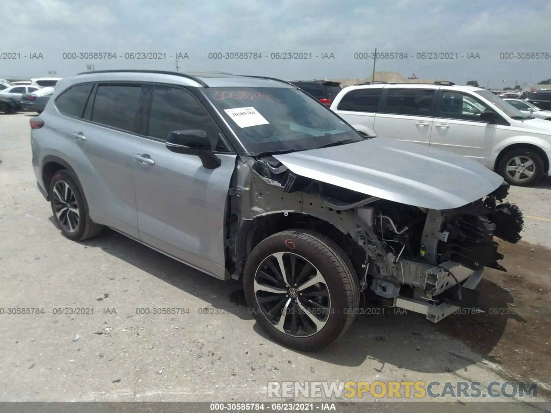 1 Photograph of a damaged car 5TDLZRAH1MS035497 TOYOTA HIGHLANDER 2021