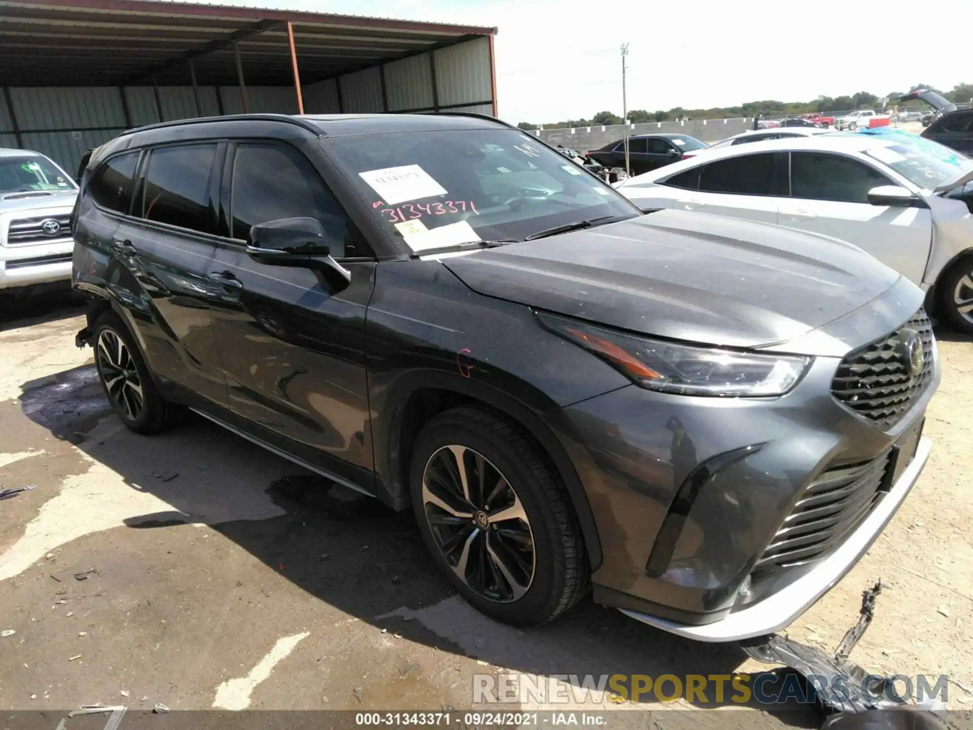 1 Photograph of a damaged car 5TDLZRAH2MS037274 TOYOTA HIGHLANDER 2021