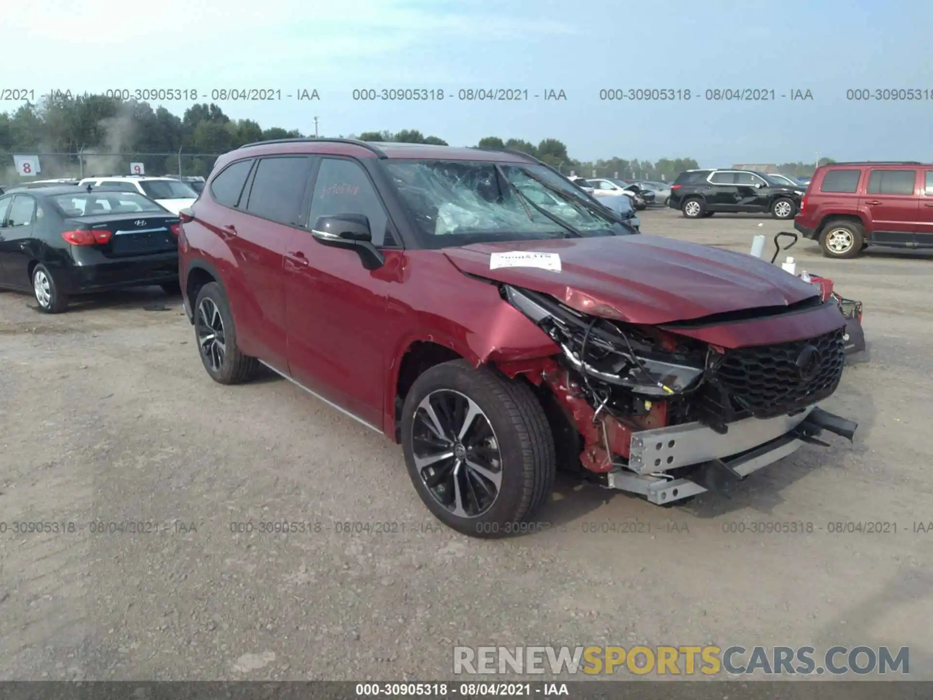 1 Photograph of a damaged car 5TDLZRAH4MS048597 TOYOTA HIGHLANDER 2021